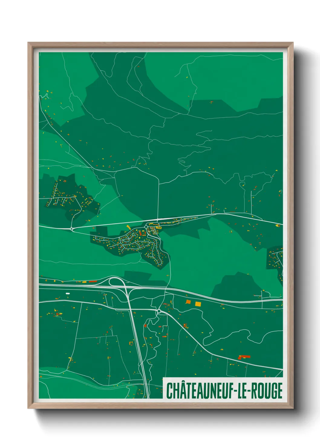 Une affiche de carte sur Châteauneuf-le-Rouge