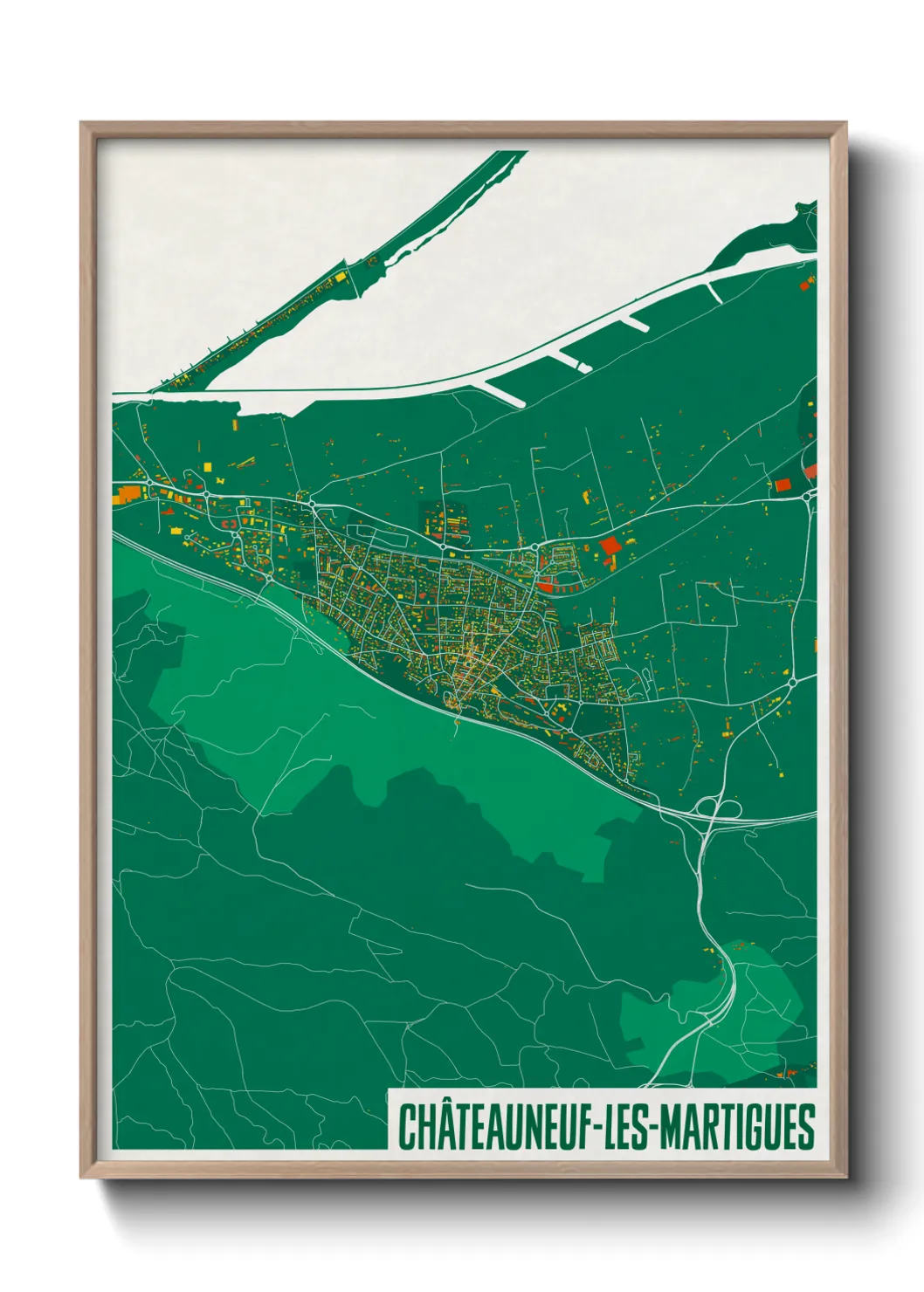 Une affiche de carte sur Châteauneuf-les-Martigues