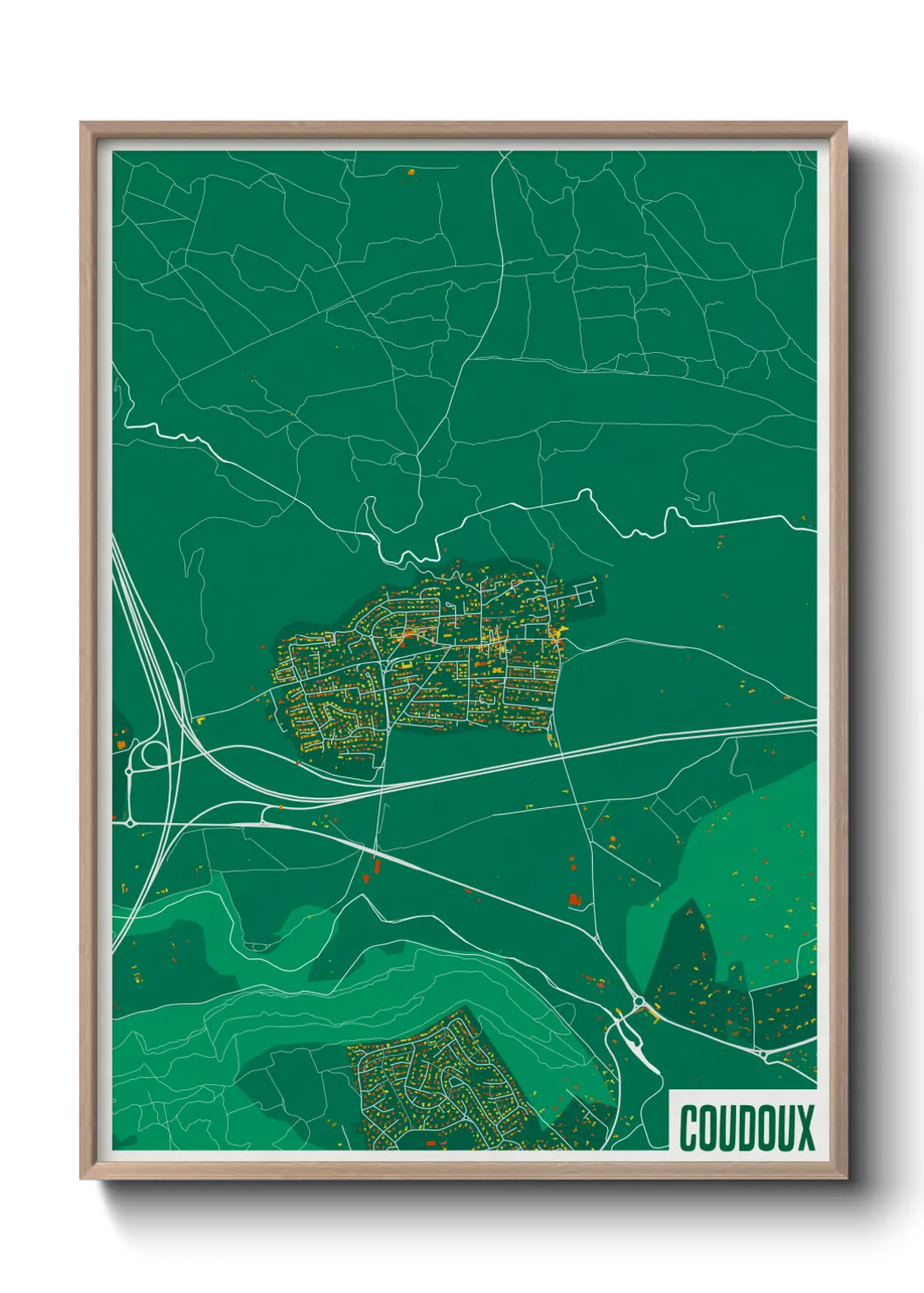 Une affiche de carte sur Coudoux