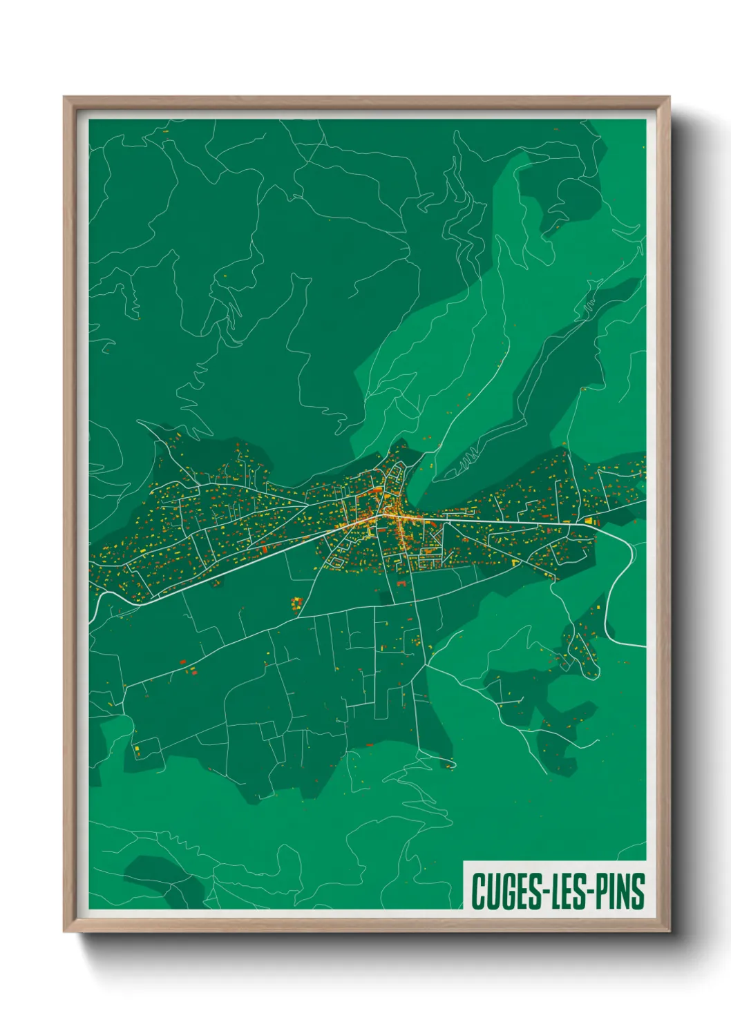 Une affiche de carte sur Cuges-les-Pins