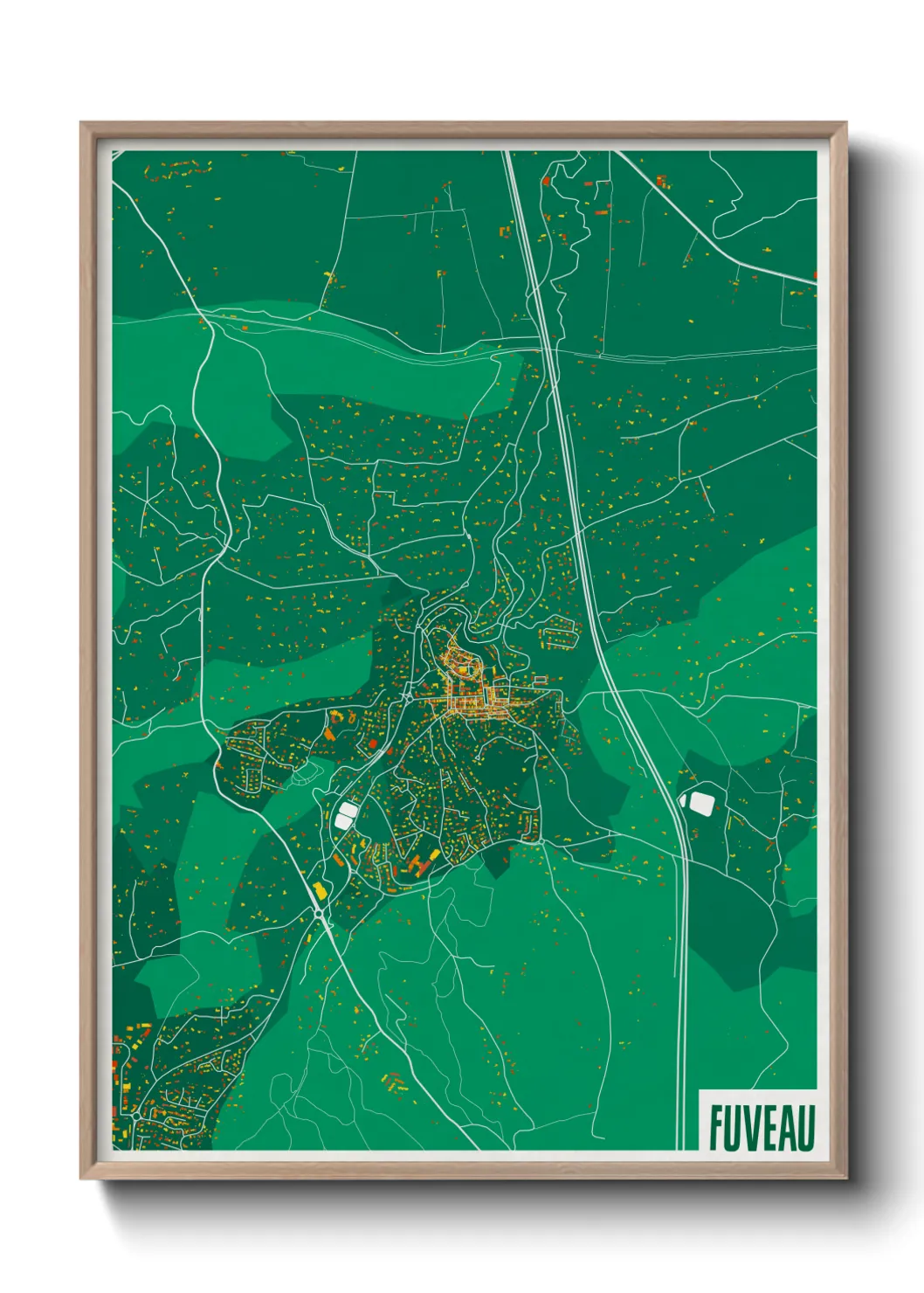 Une affiche de carte sur Fuveau