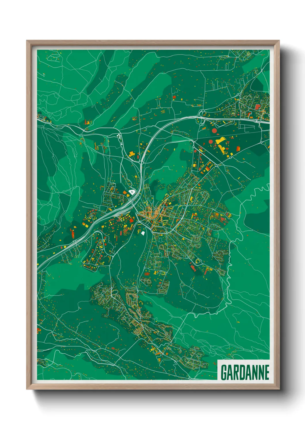 Une affiche de carte sur Gardanne
