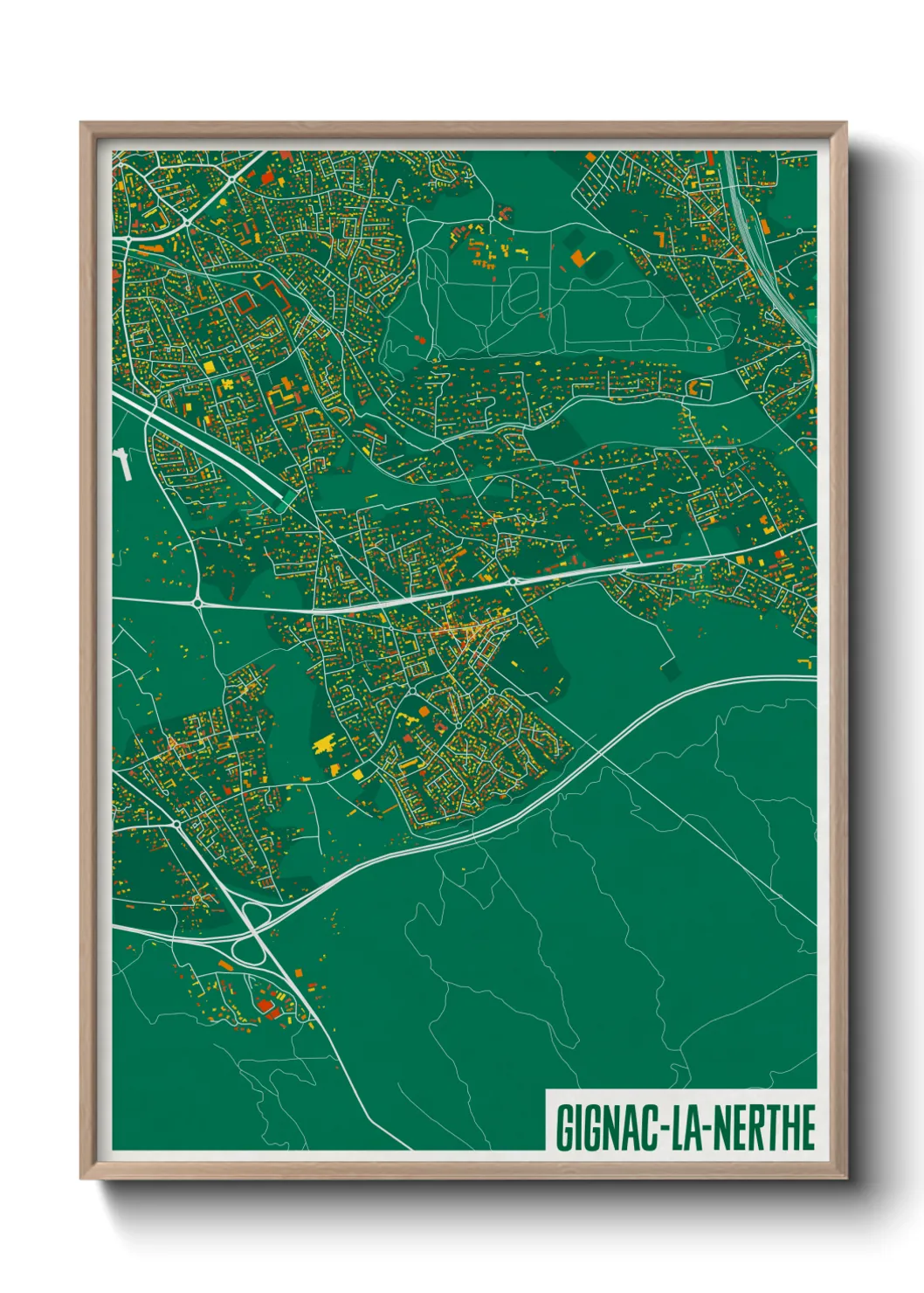 Une affiche de carte sur Gignac-la-Nerthe