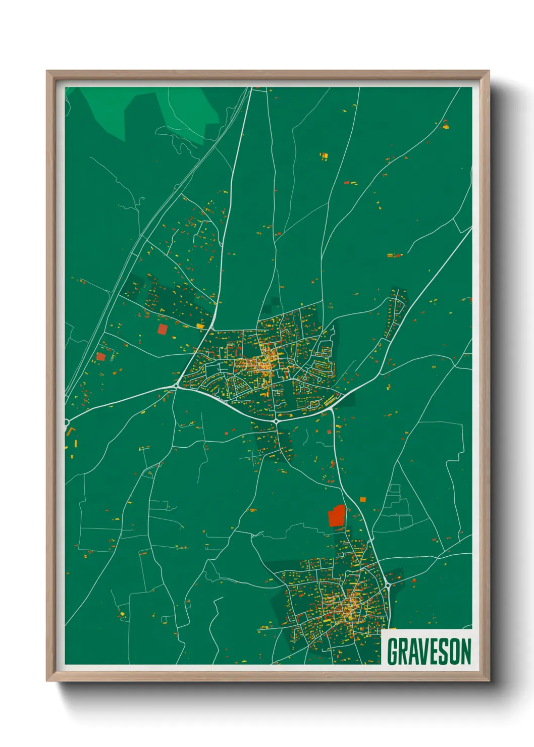 Une affiche de carte sur Graveson