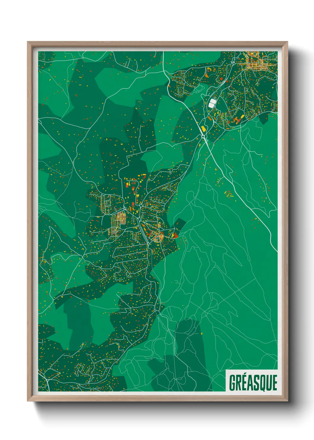 Une affiche de carte sur Gréasque