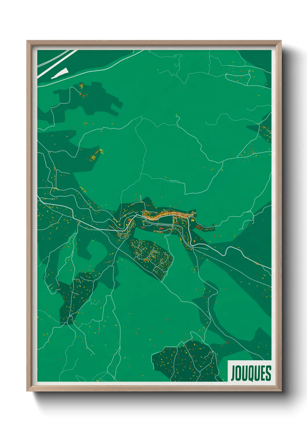 Une affiche de carte sur Jouques