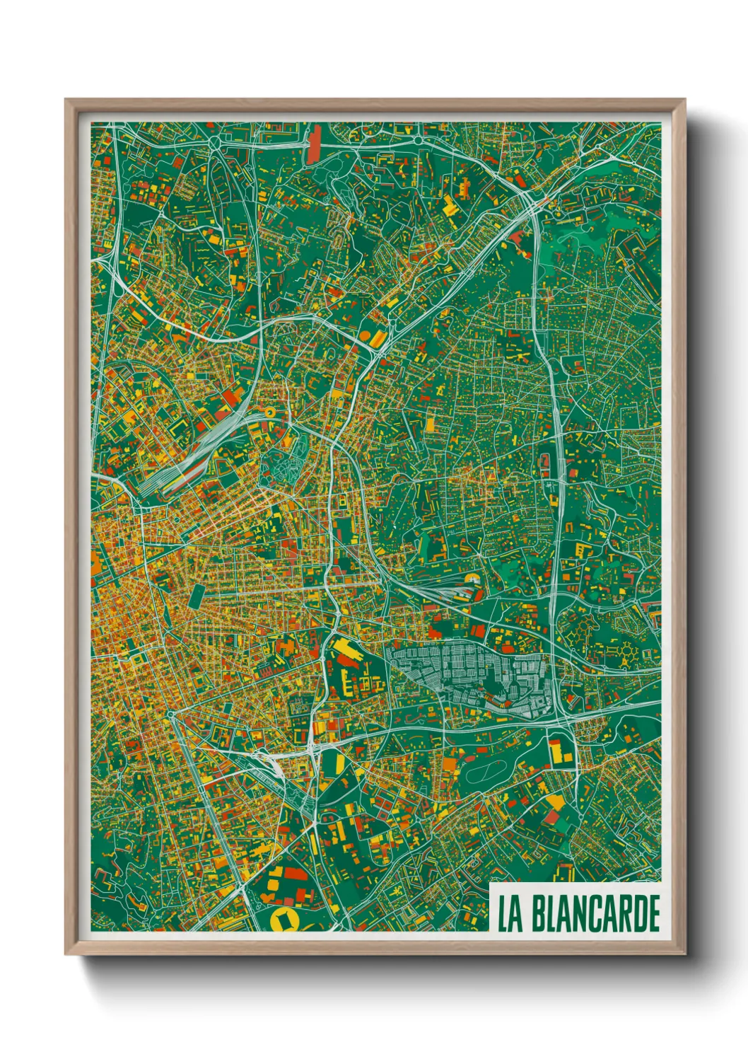 Une affiche de carte sur La Blancarde