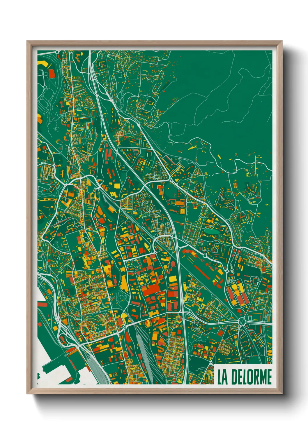 Une affiche de carte sur La Delorme