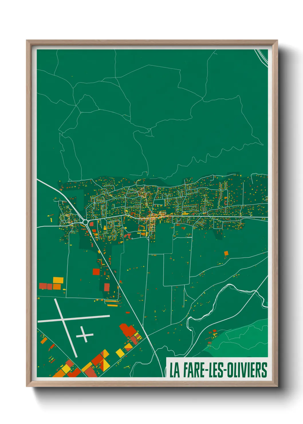 Une affiche de carte sur La Fare-les-Oliviers