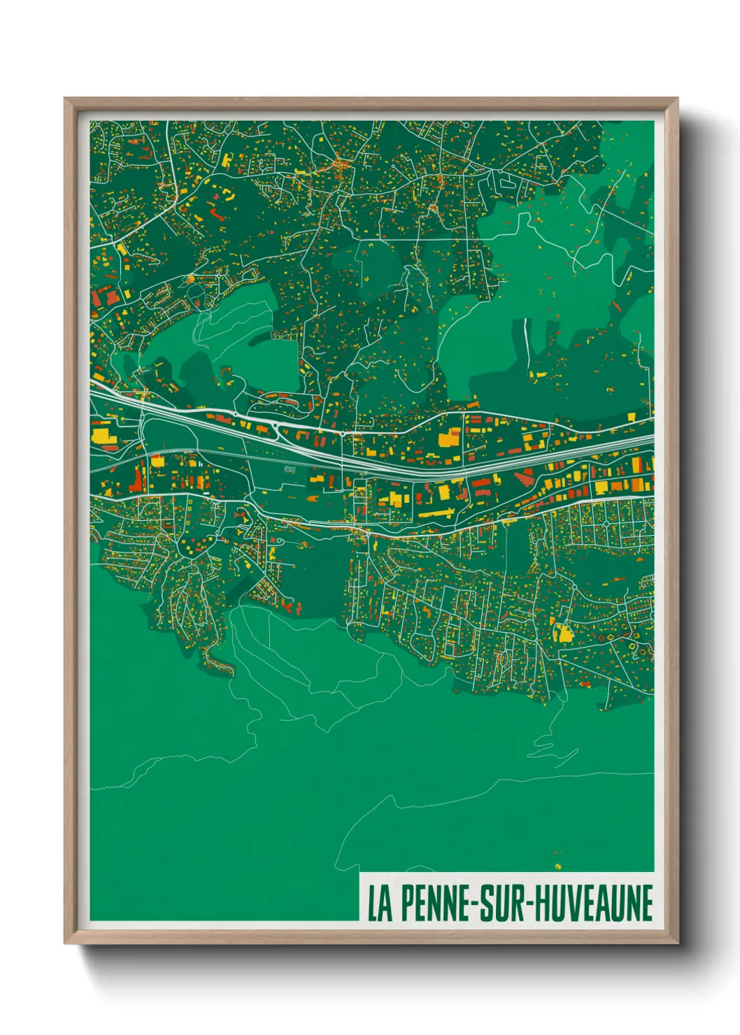 Une affiche de carte sur La Penne-sur-Huveaune