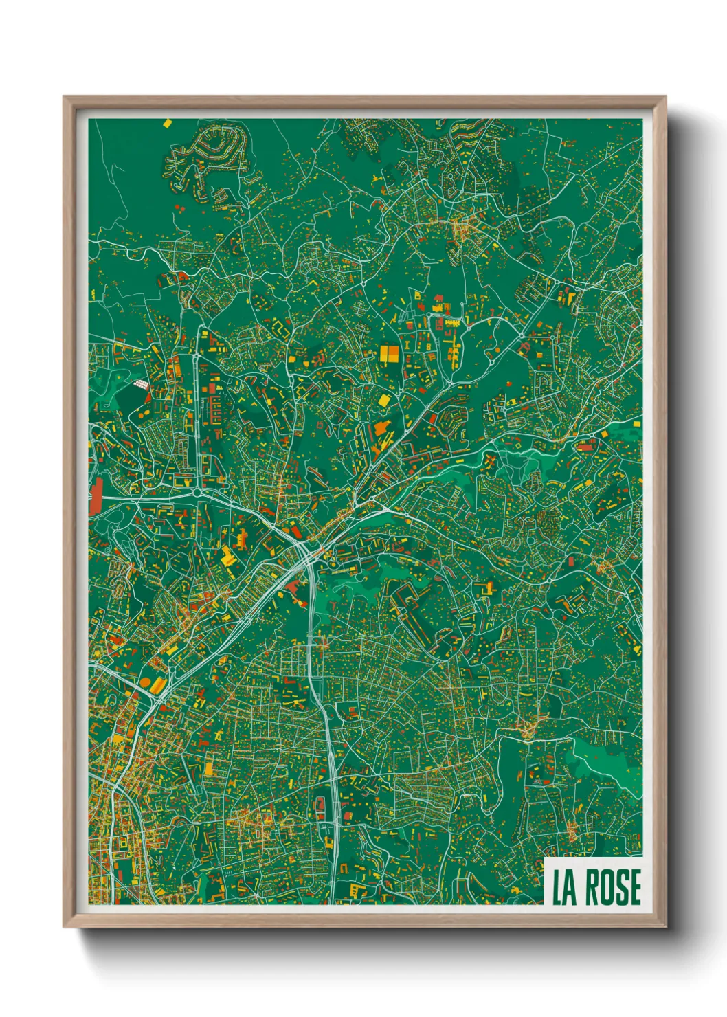 Une affiche de carte sur La Rose