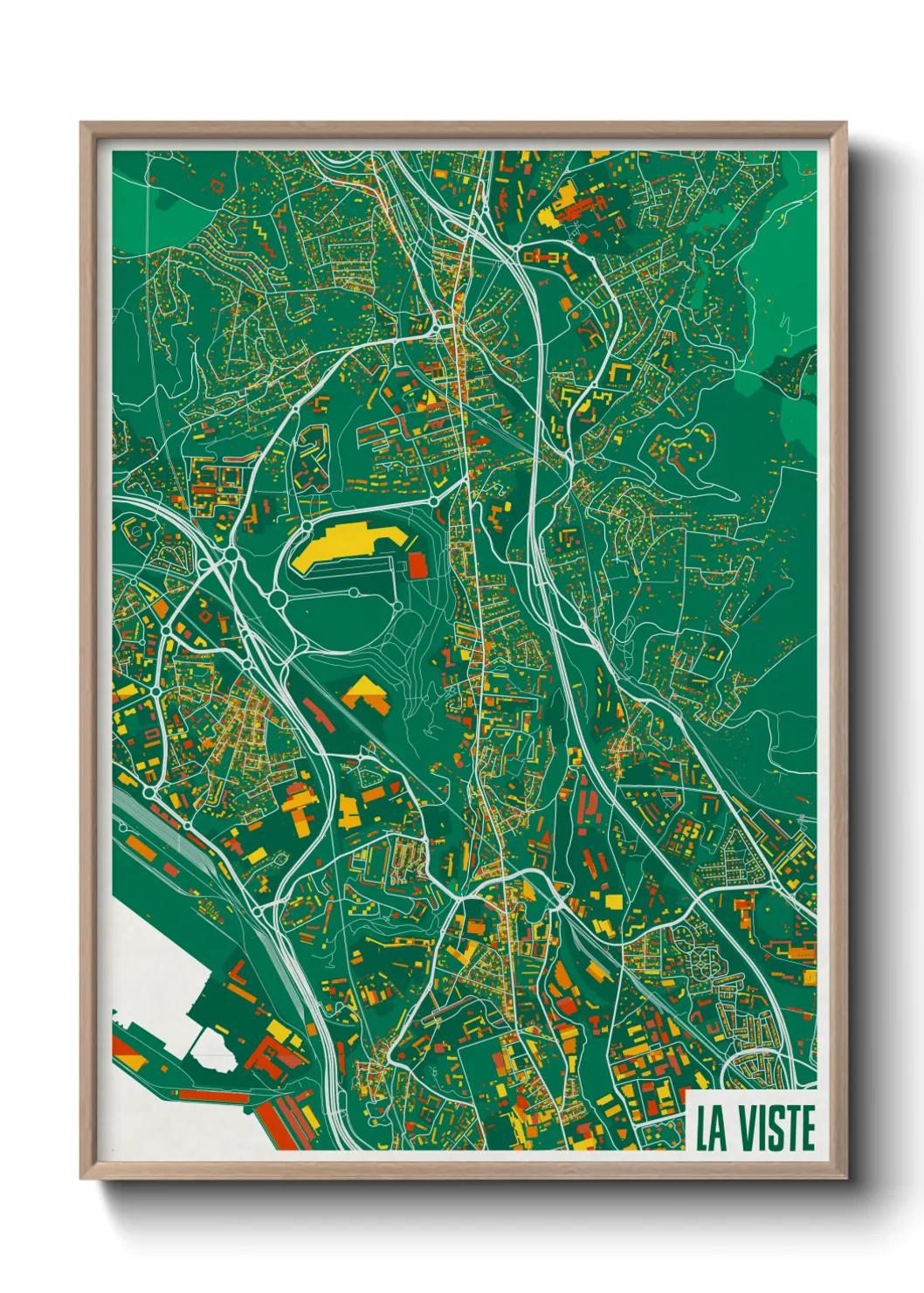 Une affiche de carte sur La Viste