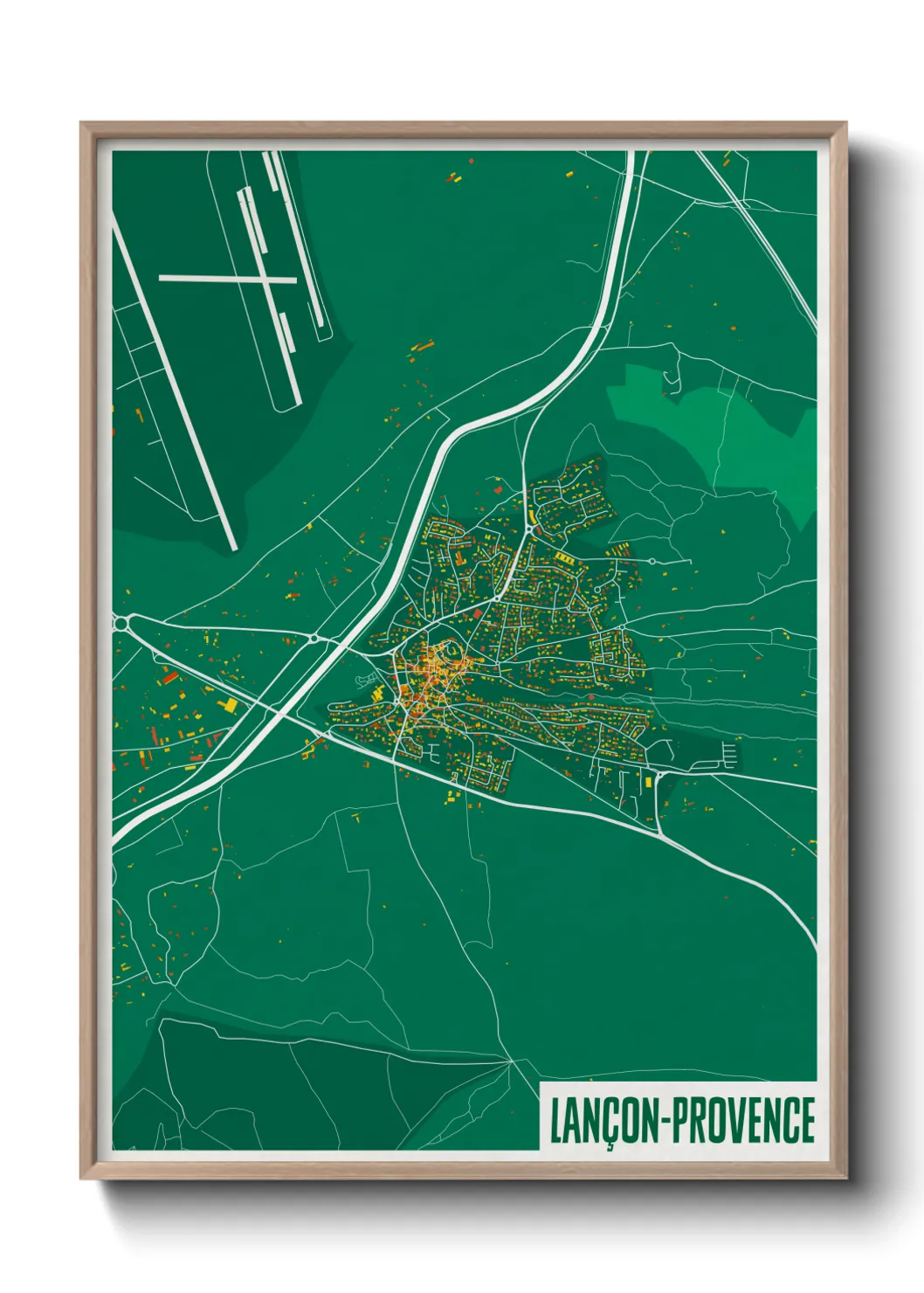 Une affiche de carte sur Lançon-Provence