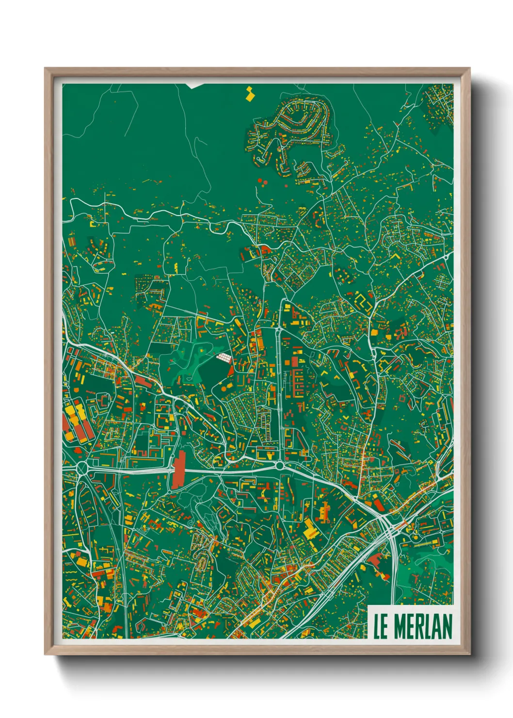 Une affiche de carte sur Le Merlan