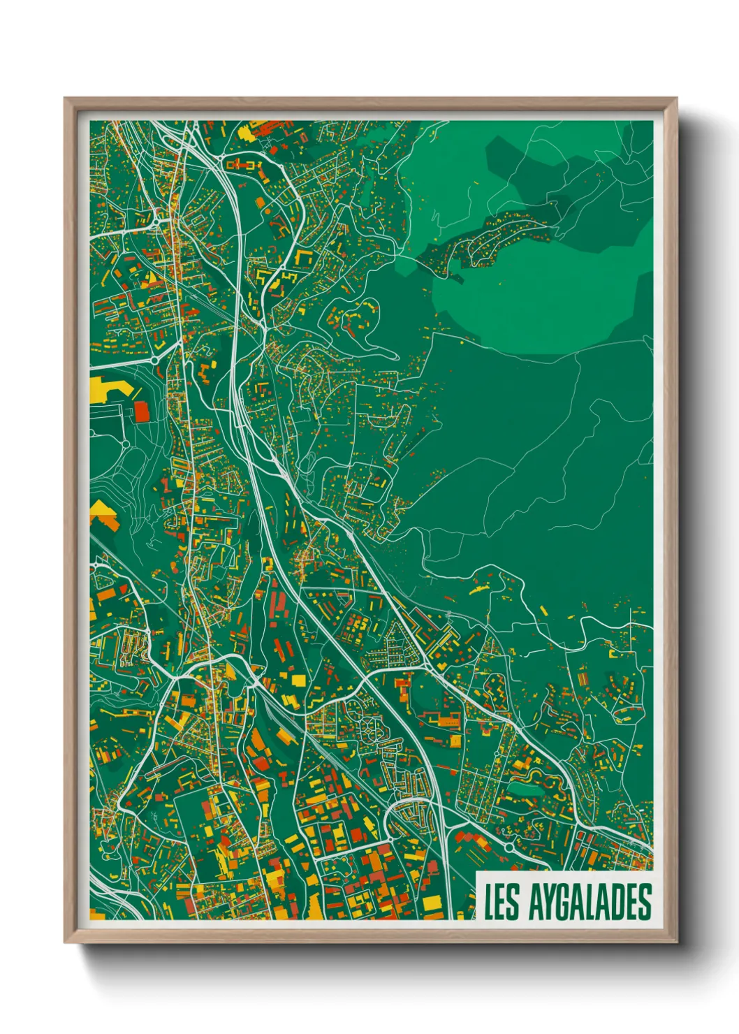 Une affiche de carte sur Les Aygalades