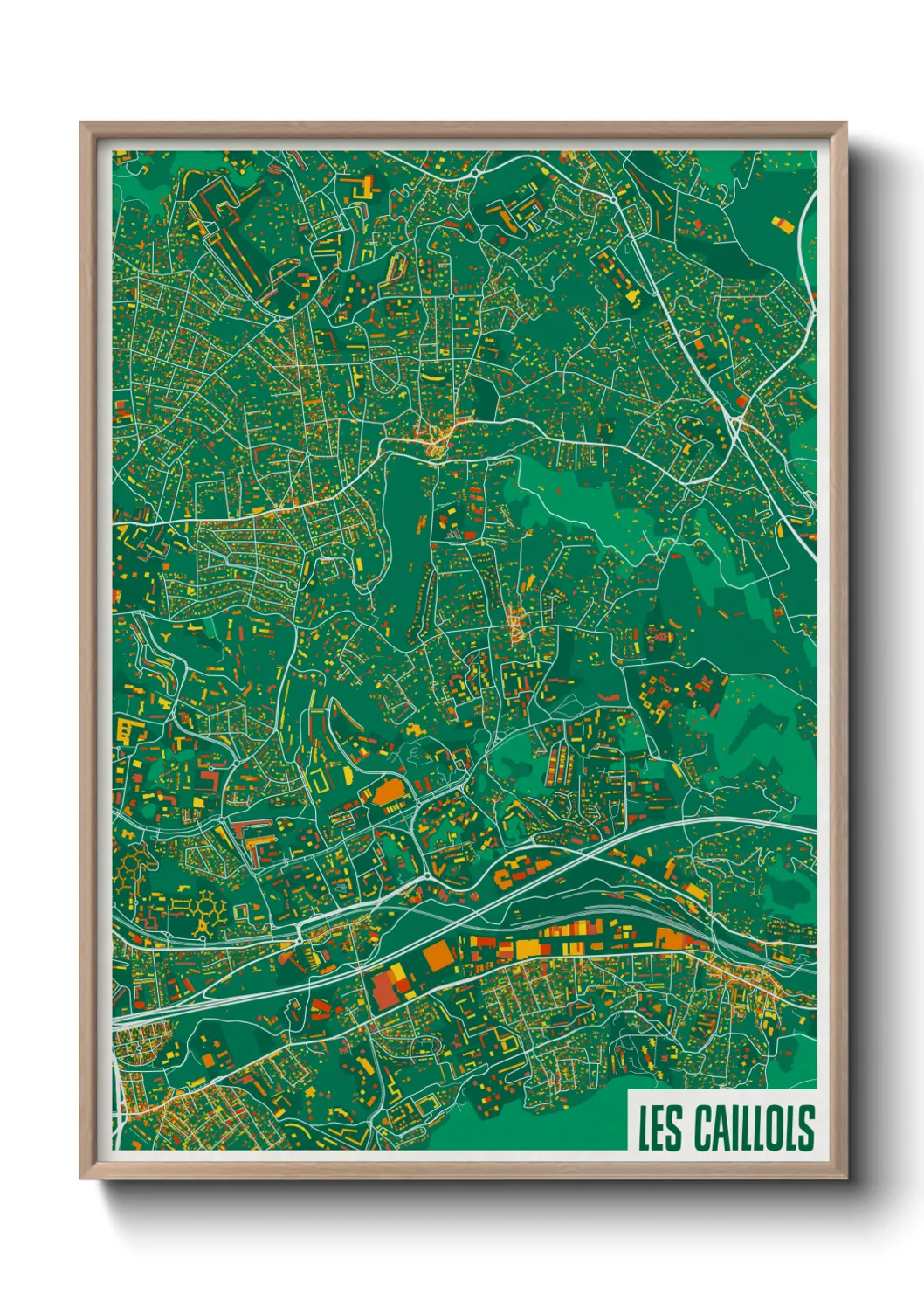 Une affiche de carte sur Les Caillols