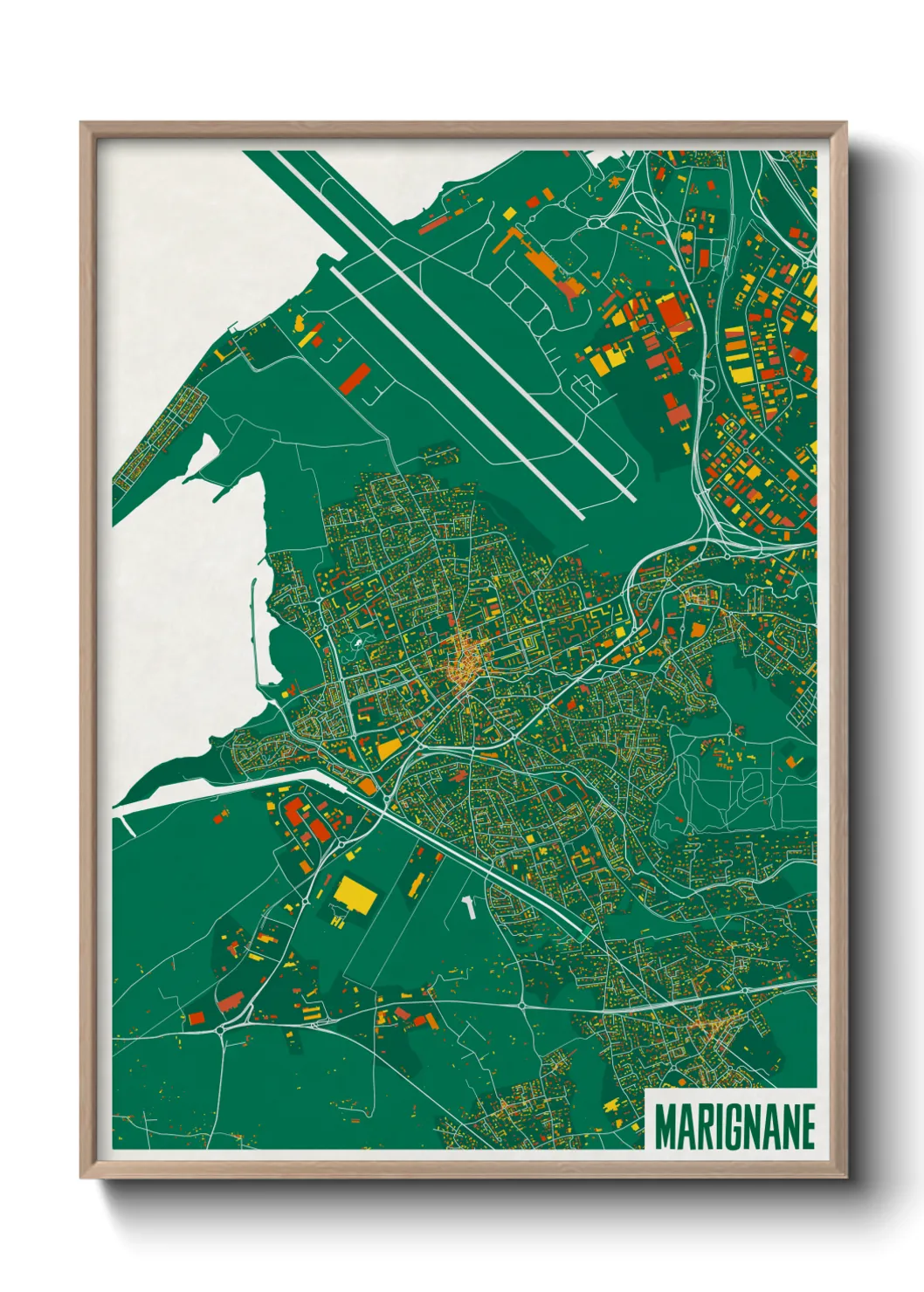 Une affiche de carte sur Marignane