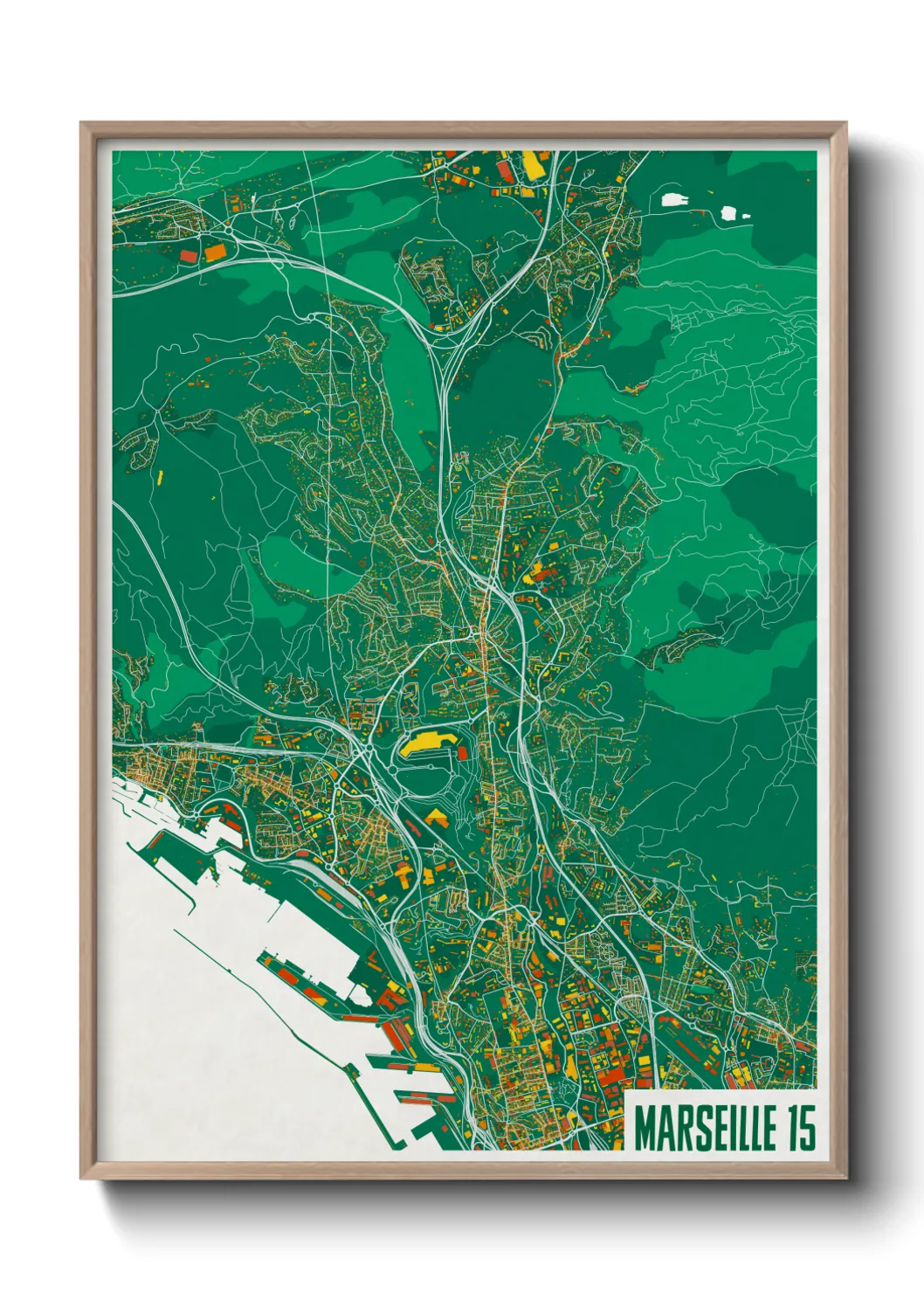 Une affiche de carte sur Marseille 15