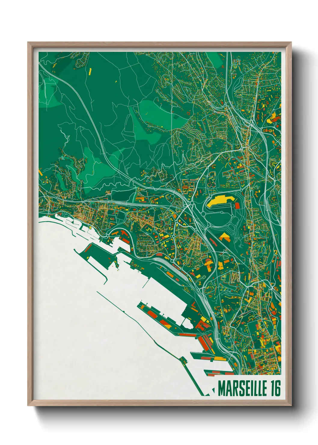 Une affiche de carte sur Marseille 16