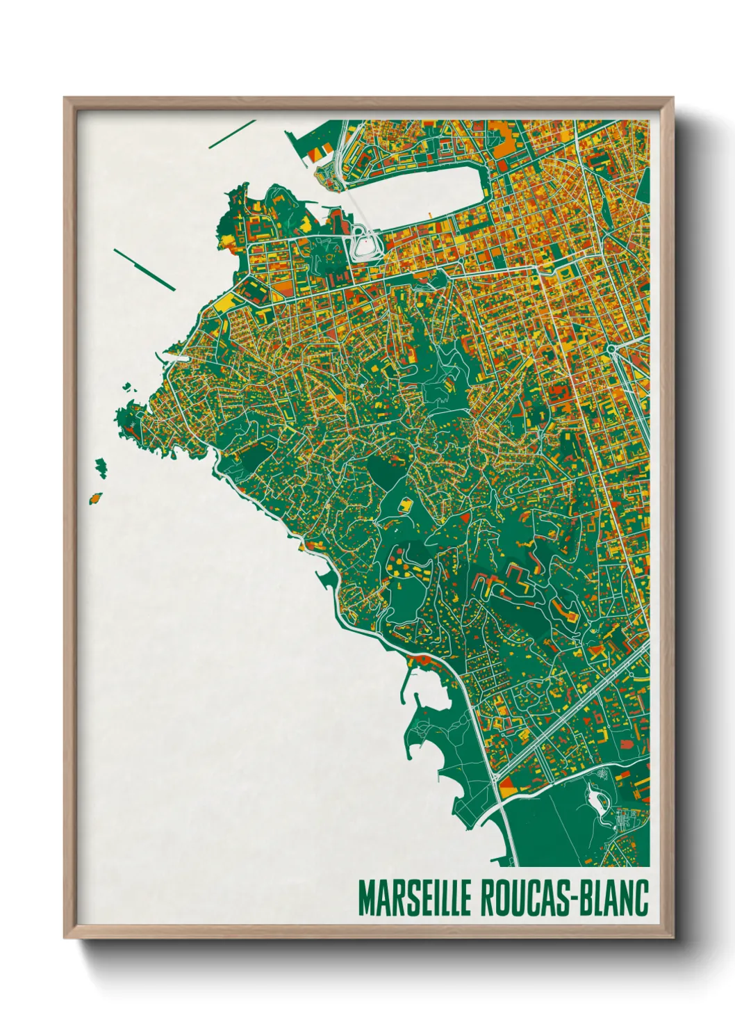 Une affiche de carte sur Marseille Roucas-Blanc