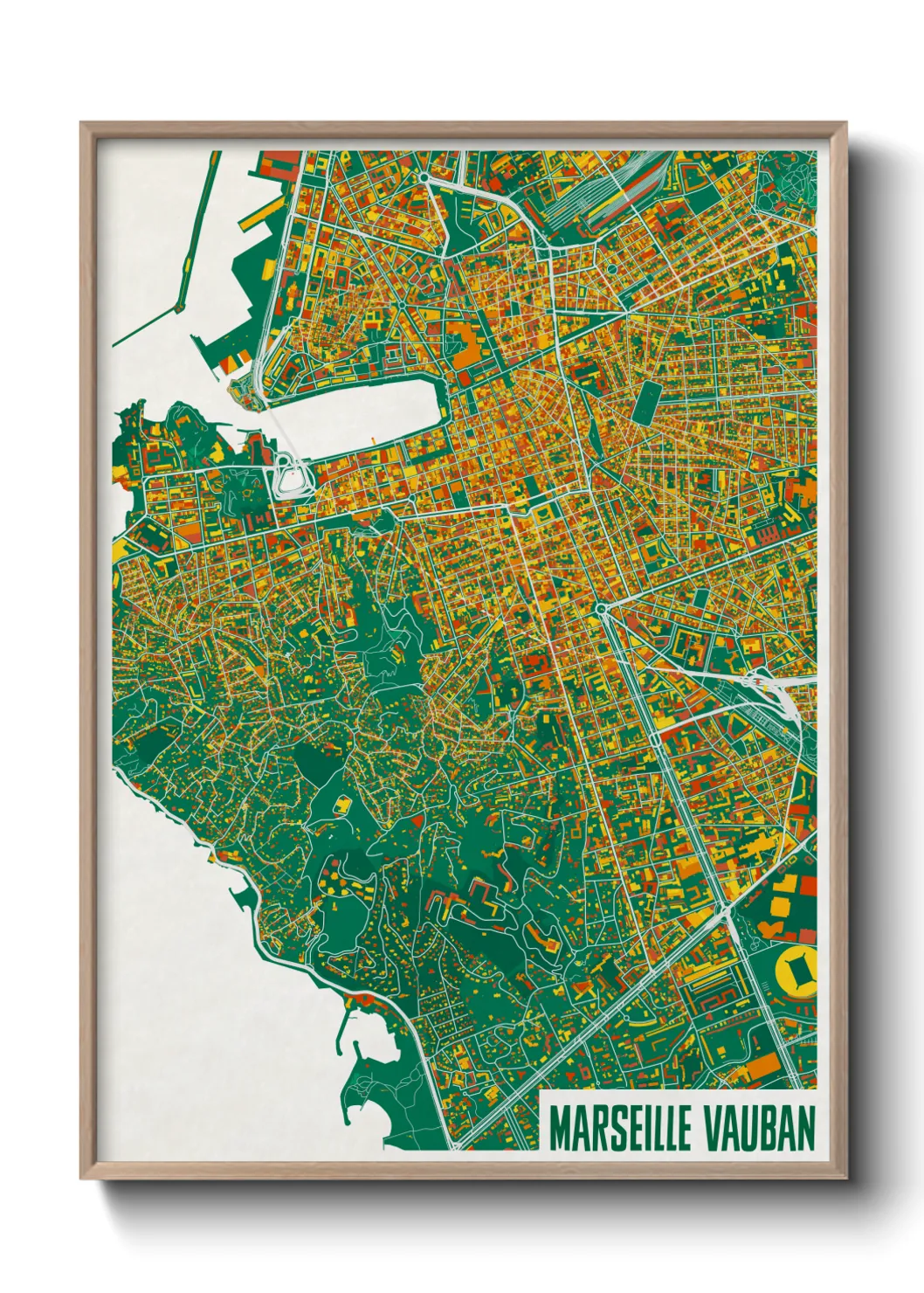 Une affiche de carte sur Marseille Vauban