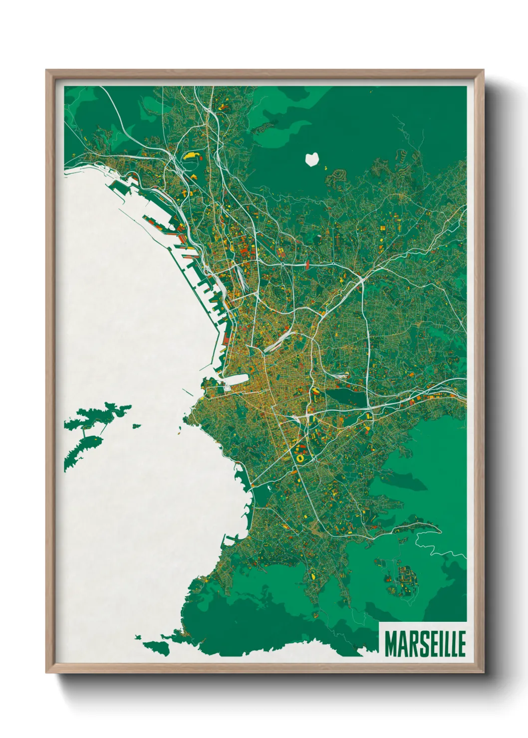 Une affiche de carte sur Marseille