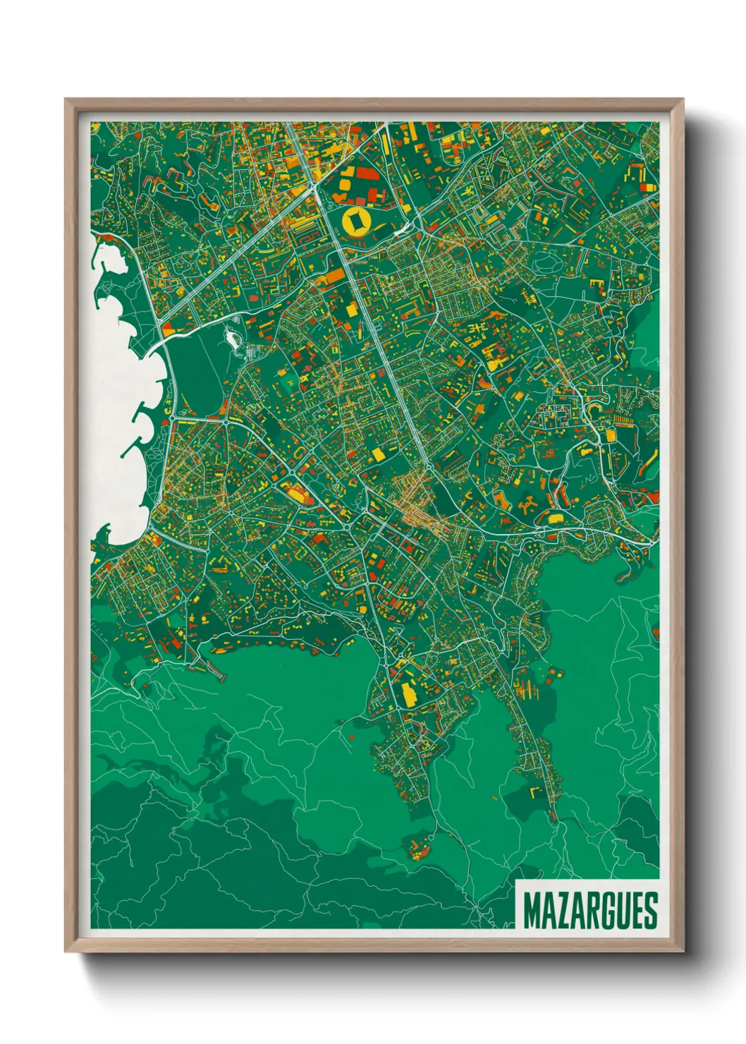 Une affiche de carte sur Mazargues