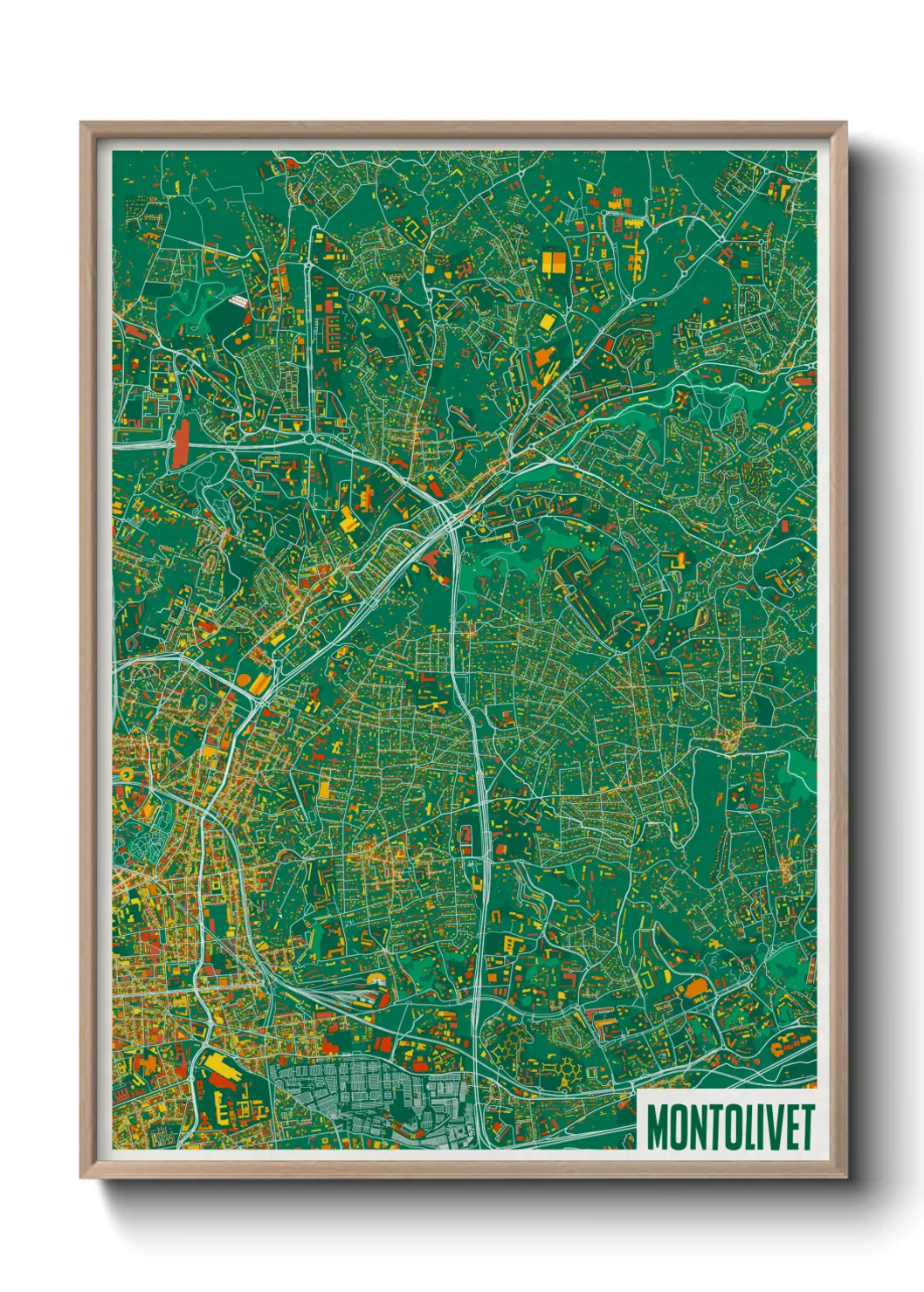 Une affiche de carte sur Montolivet