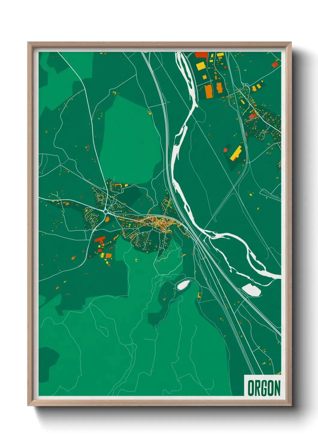 Une affiche de carte sur Orgon