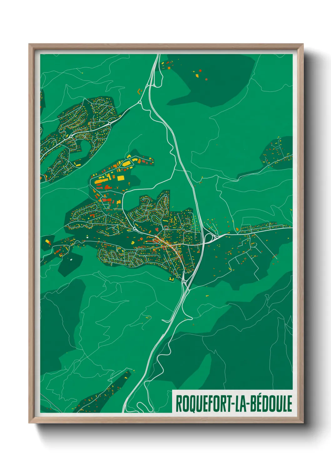 Une affiche de carte sur Roquefort-la-Bédoule