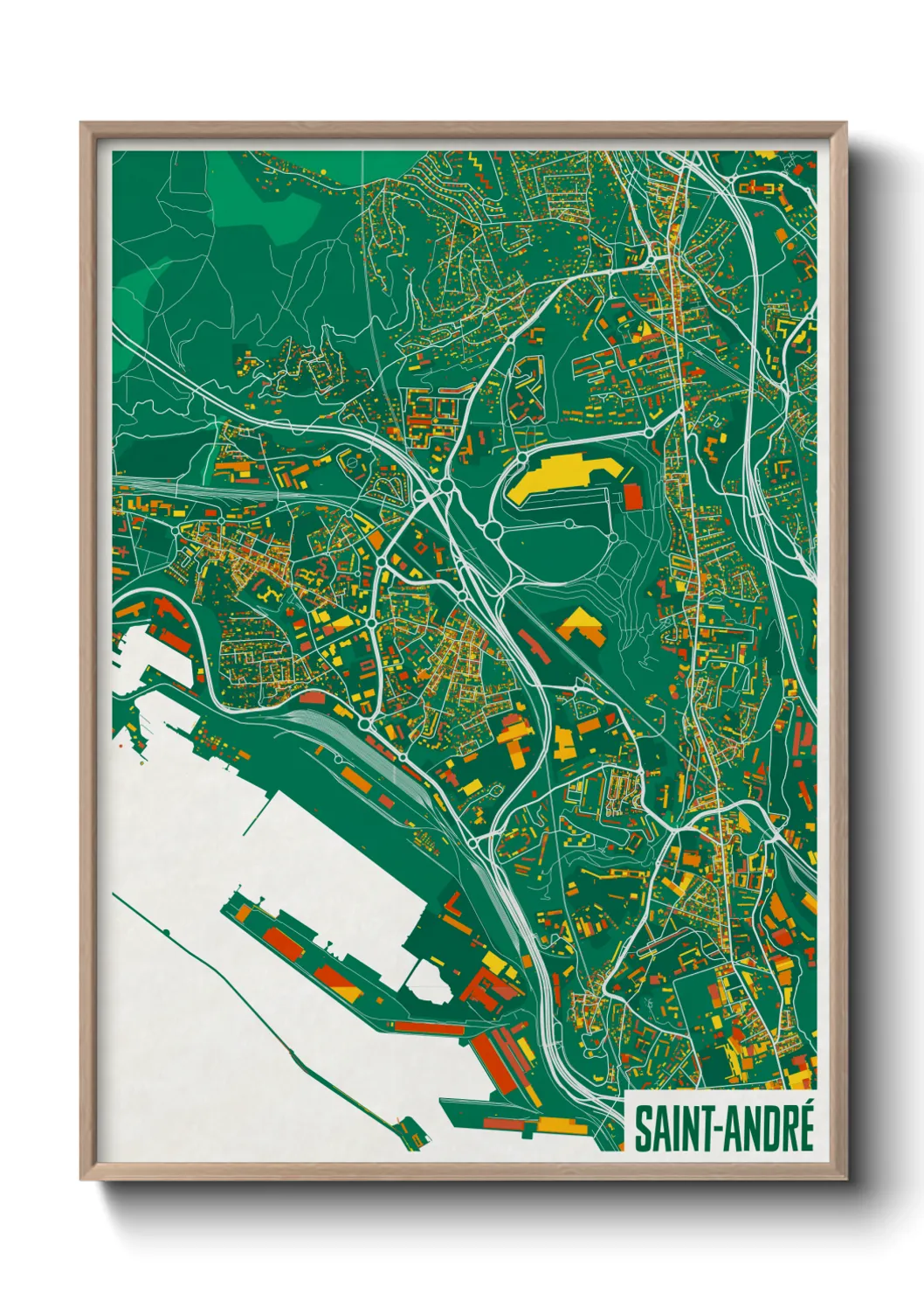 Une affiche de carte sur Saint-André