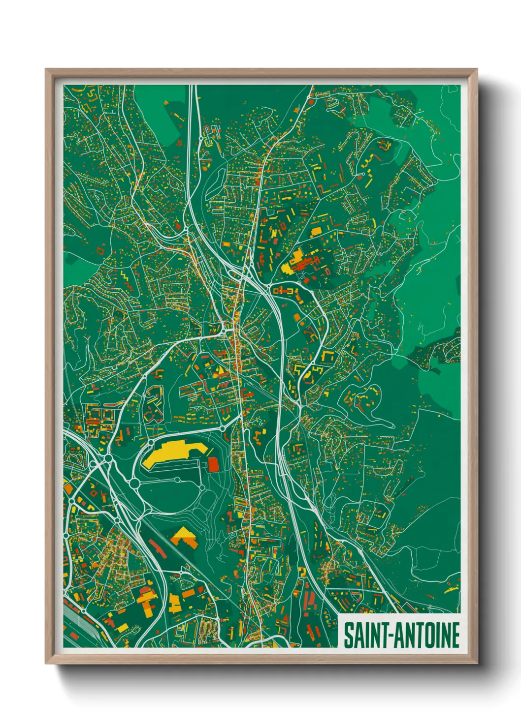 Une affiche de carte sur Saint-Antoine