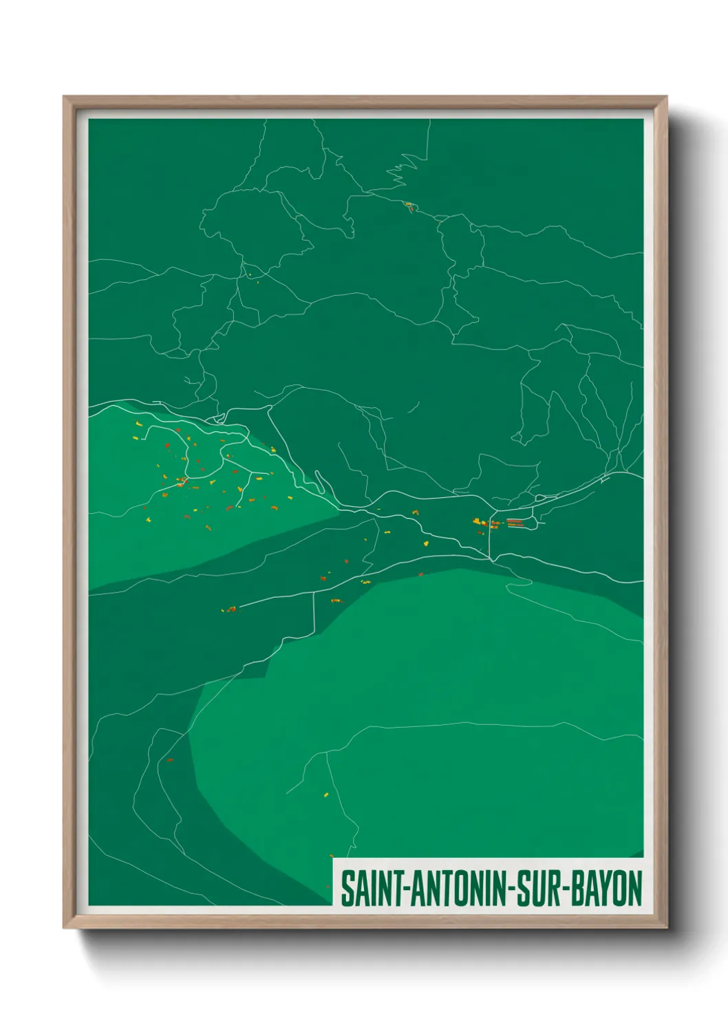 Une affiche de carte sur Saint-Antonin-sur-Bayon