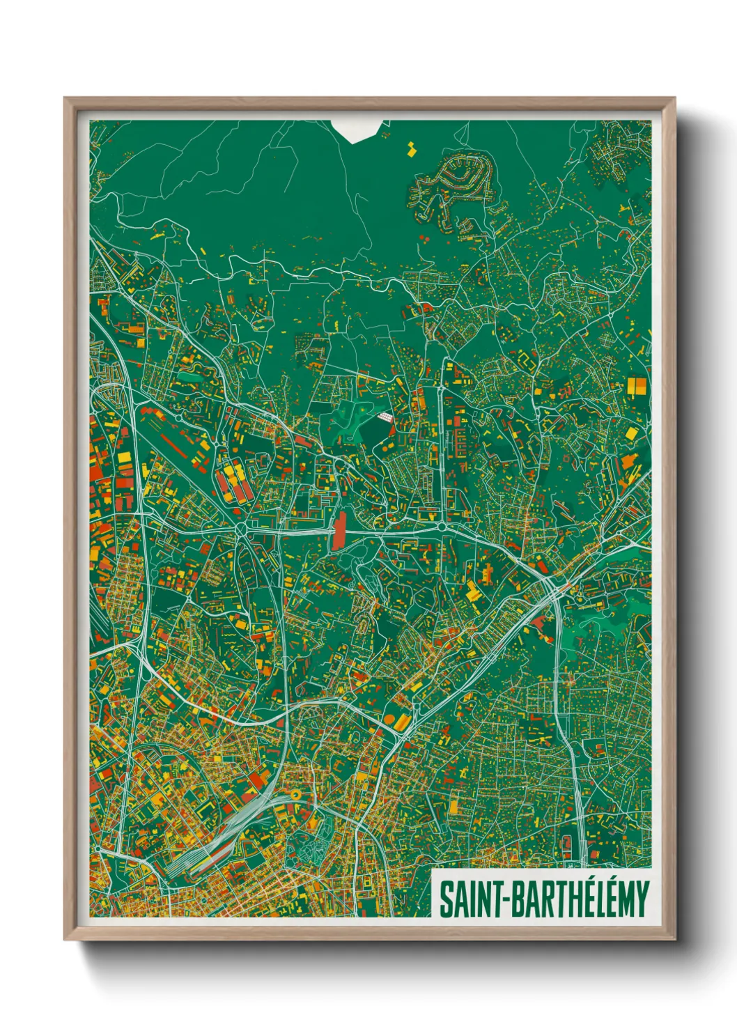 Une affiche de carte sur Saint-Barthélémy