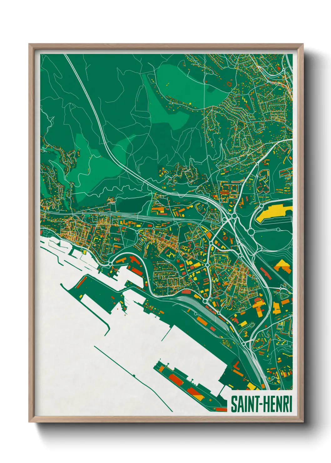 Une affiche de carte sur Saint-Henri