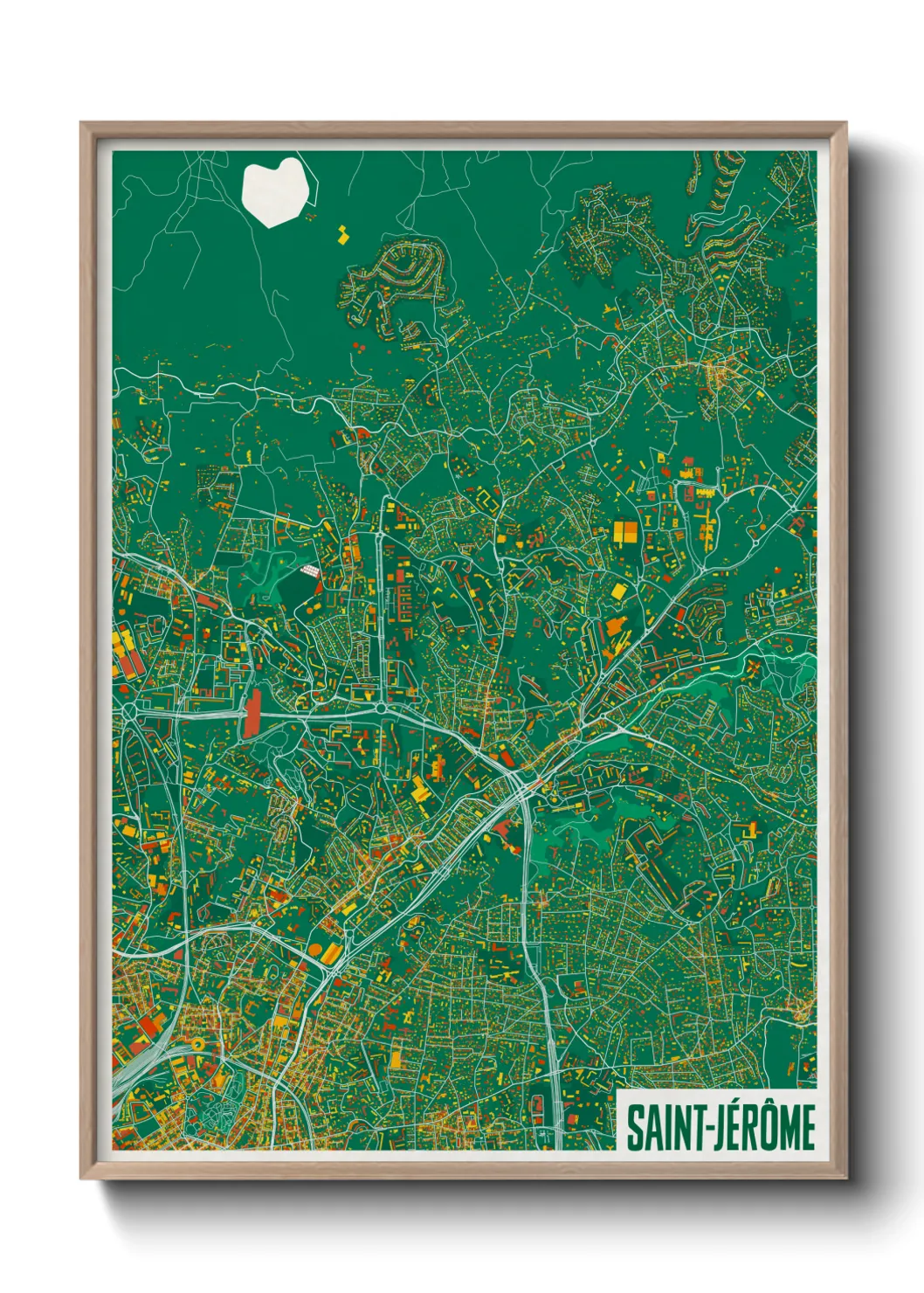 Une affiche de carte sur Saint-Jérôme