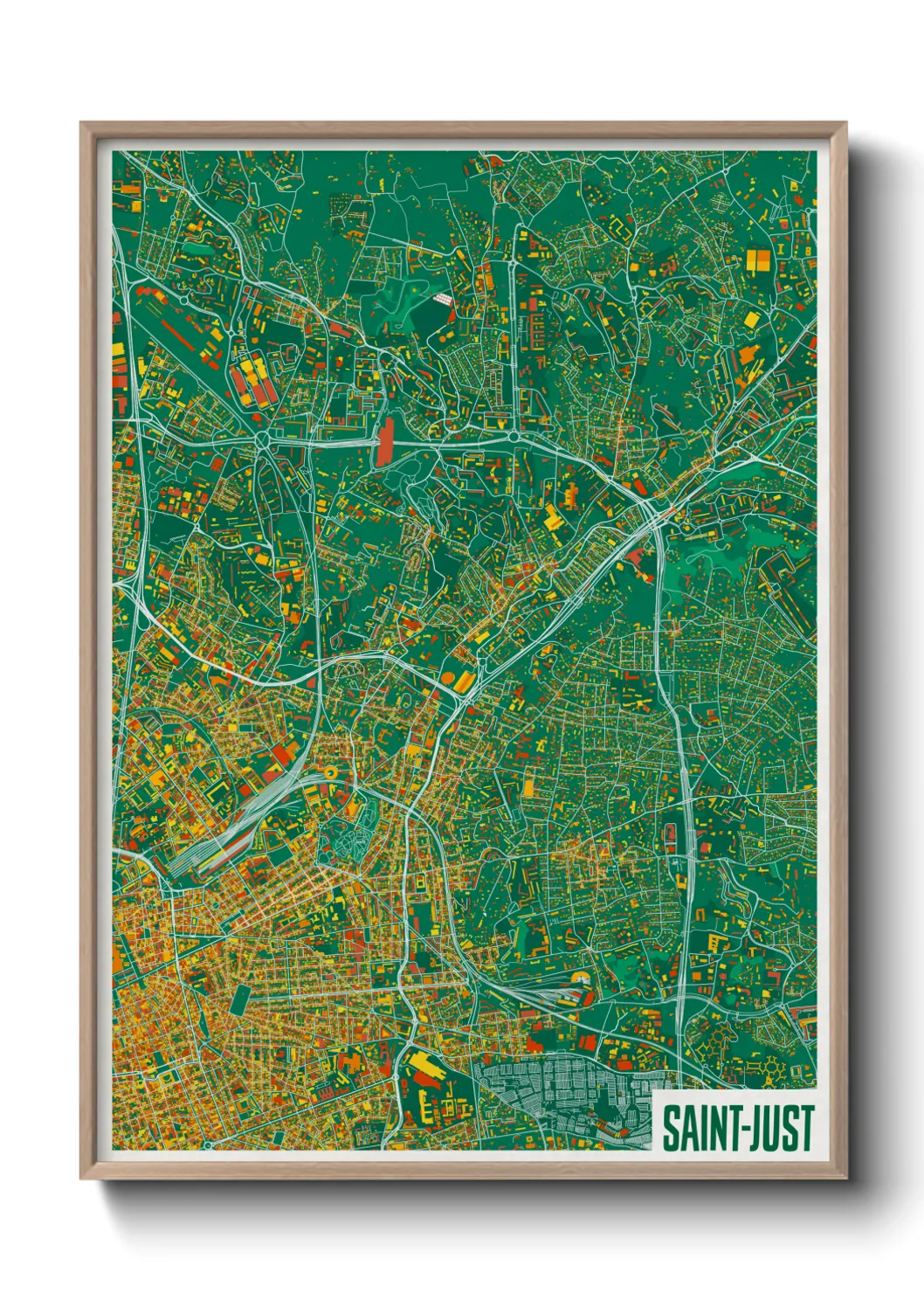 Une affiche de carte sur Saint-Just