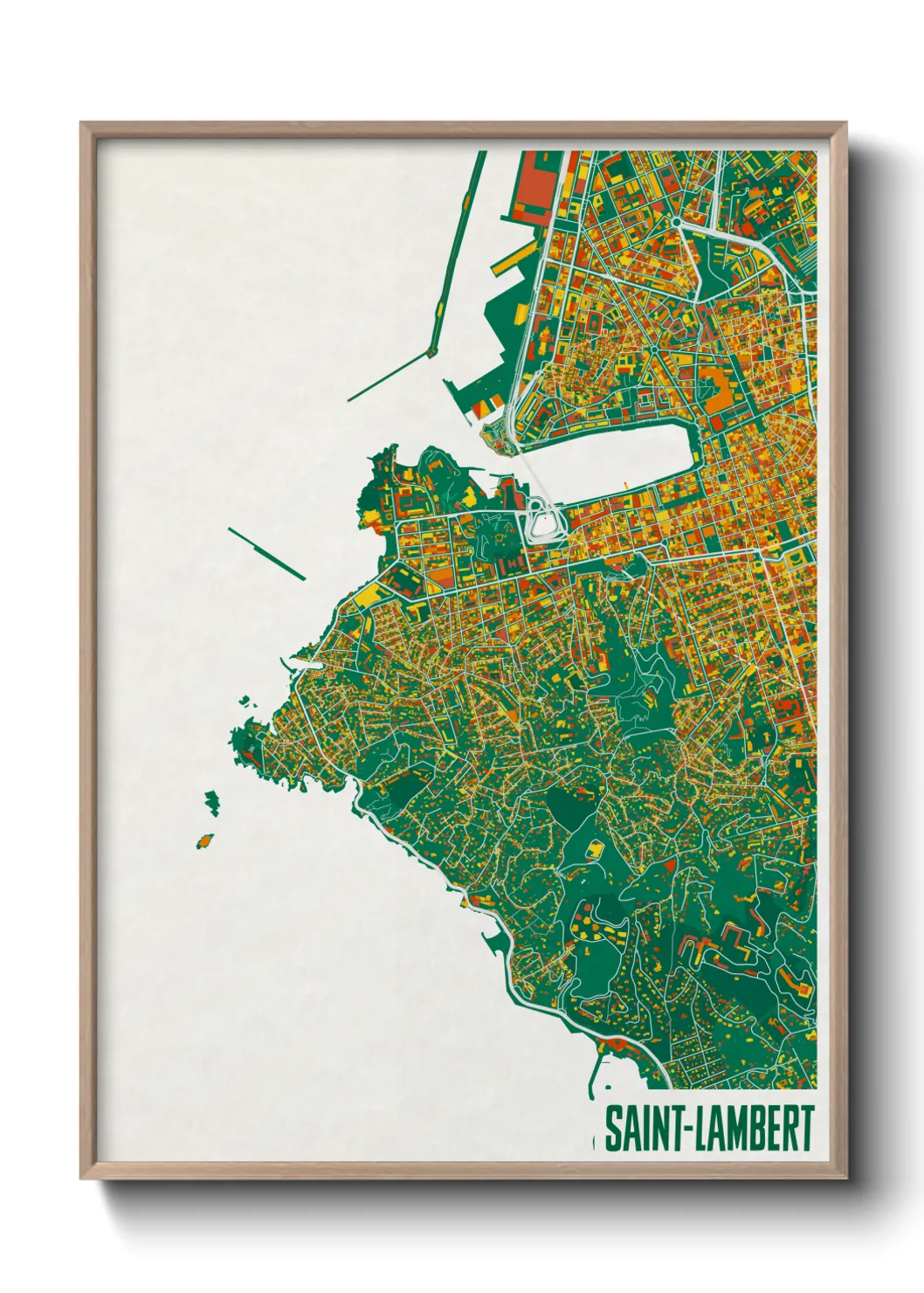 Une affiche de carte sur Saint-Lambert