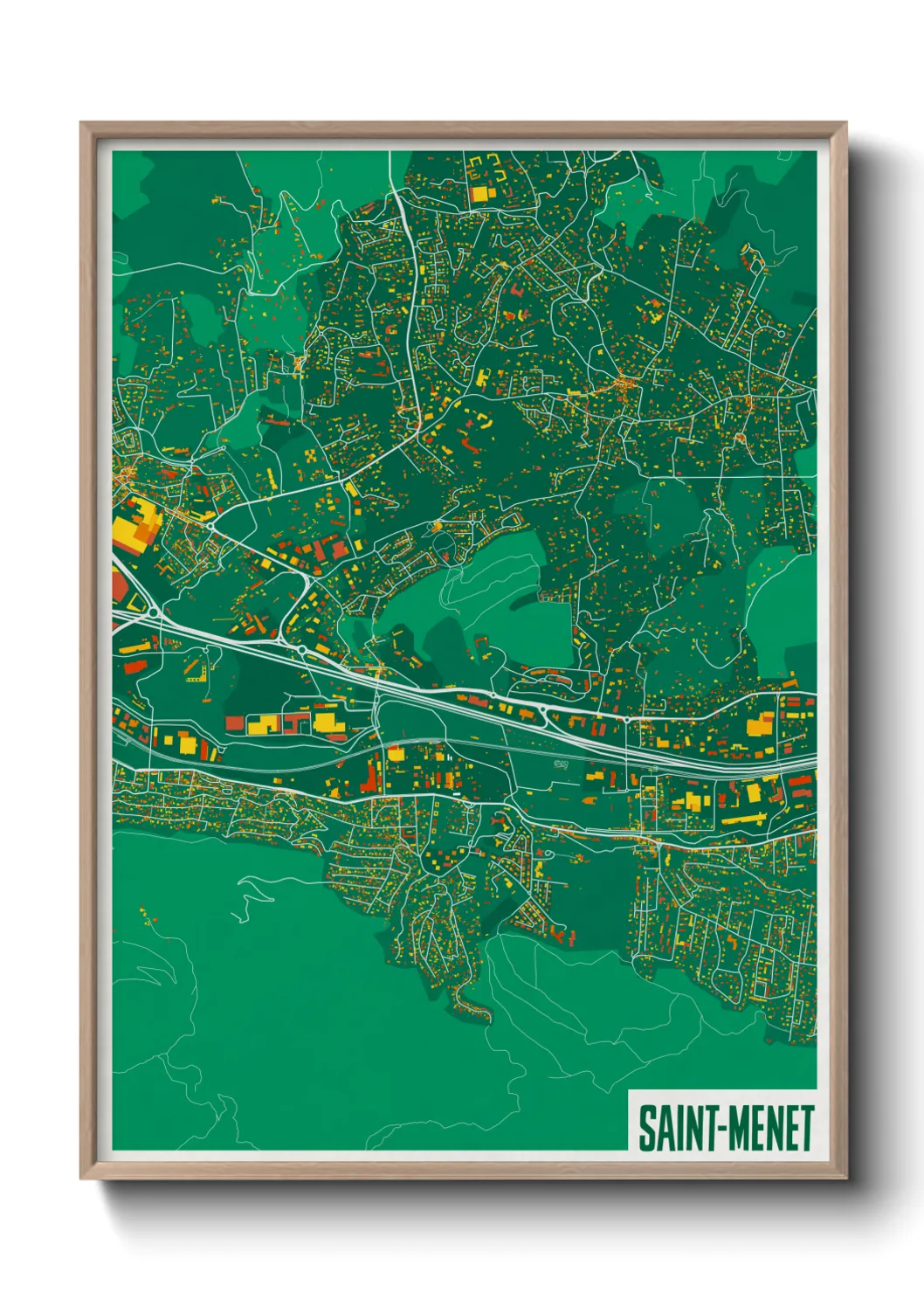 Une affiche de carte sur Saint-Menet