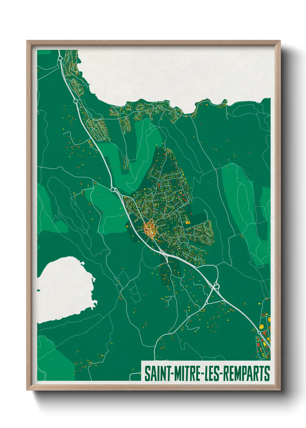 Une affiche de carte sur Saint-Mitre-les-Remparts