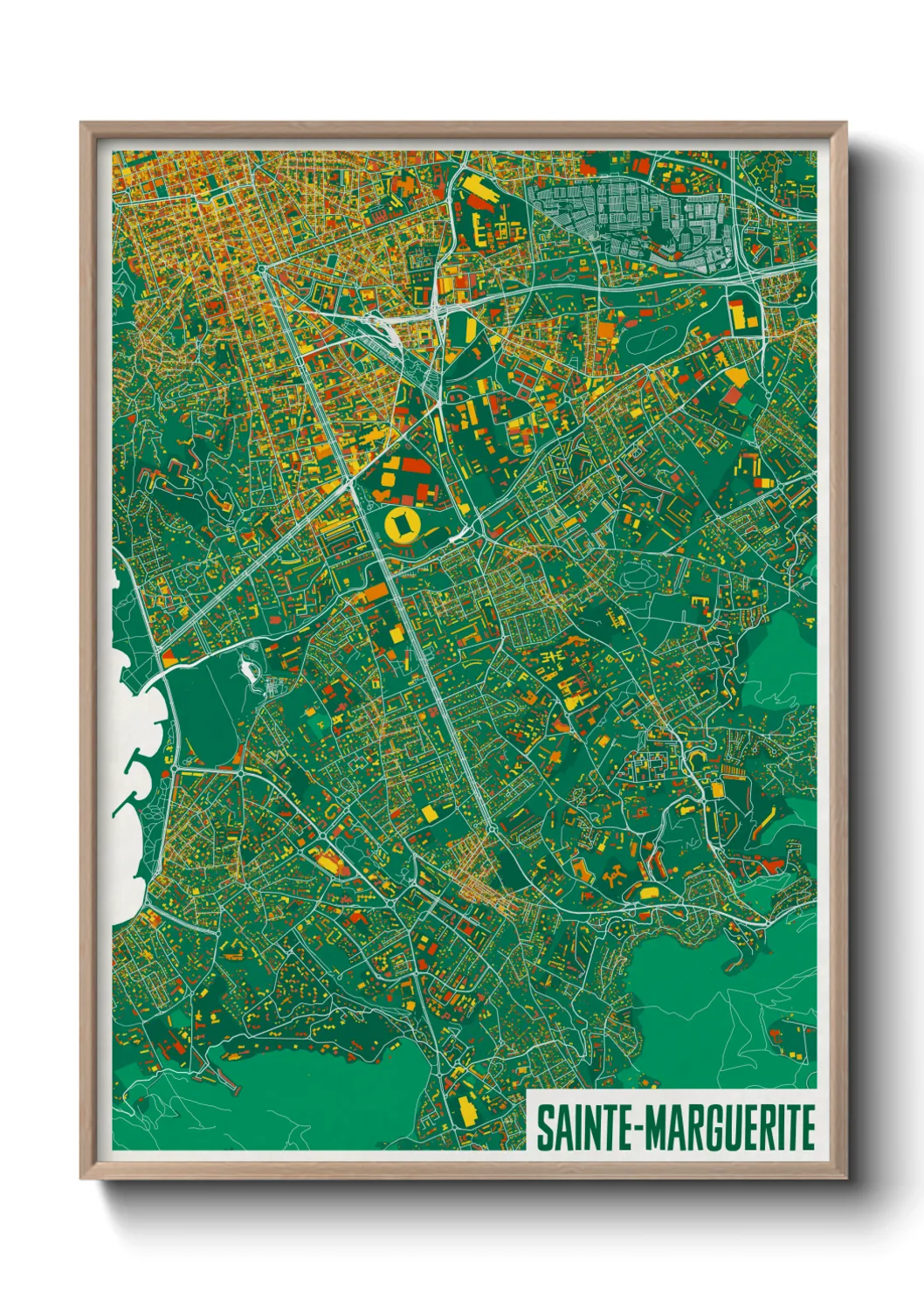 Une affiche de carte sur Sainte-Marguerite