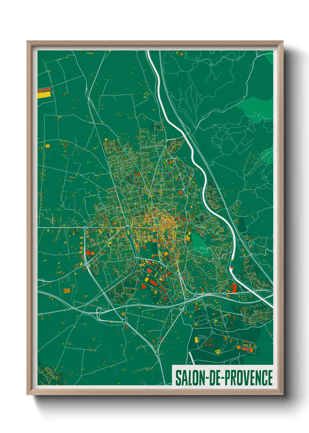 Une affiche de carte sur Salon-de-Provence