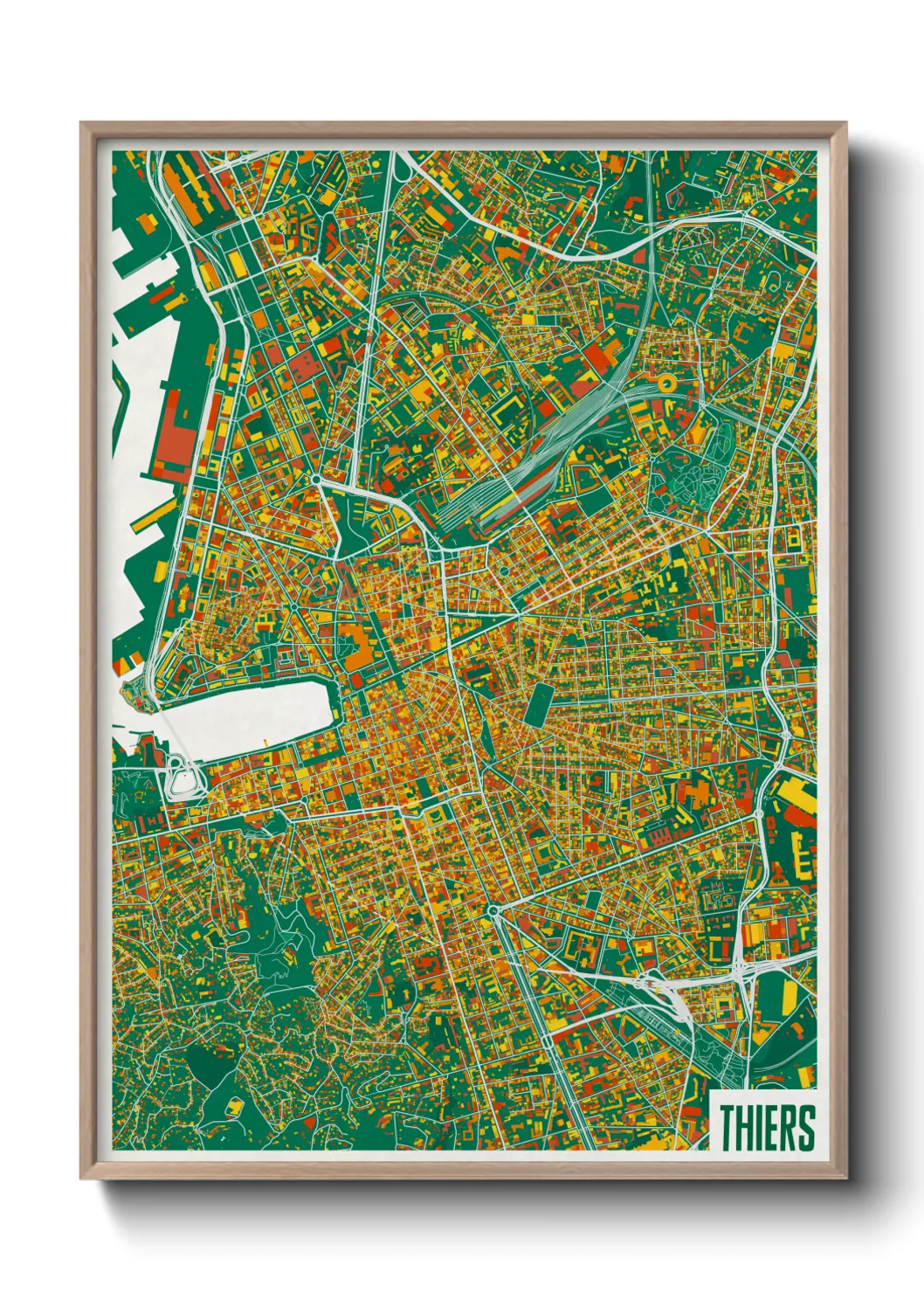 Une affiche de carte sur Thiers