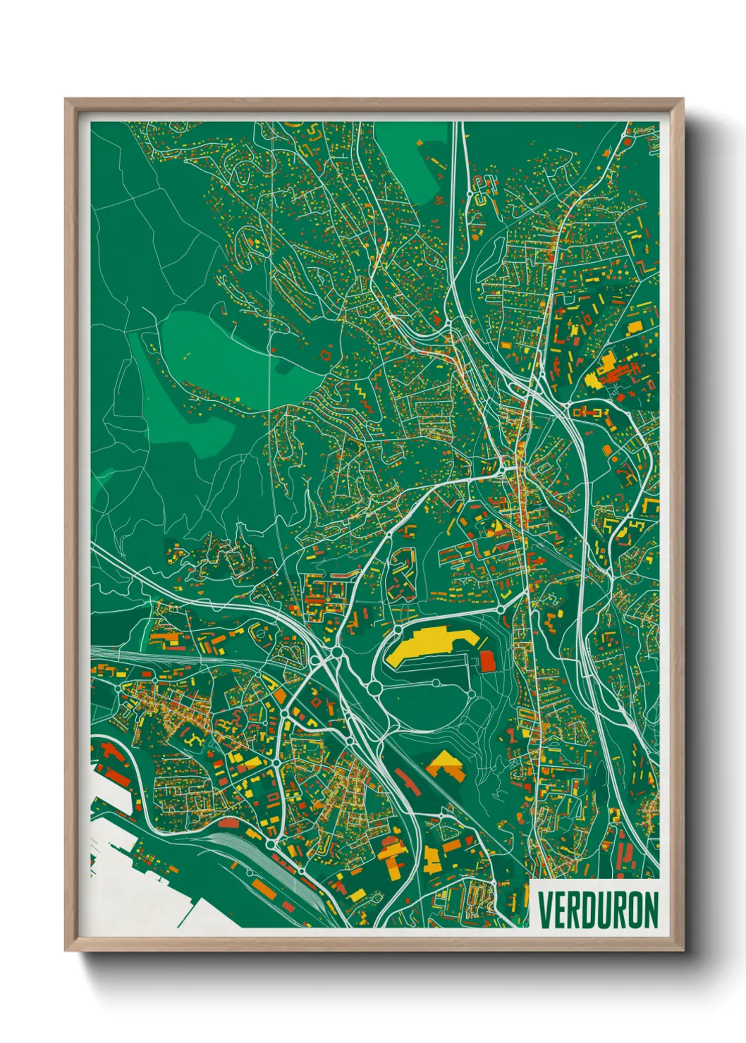 Une affiche de carte sur Verduron