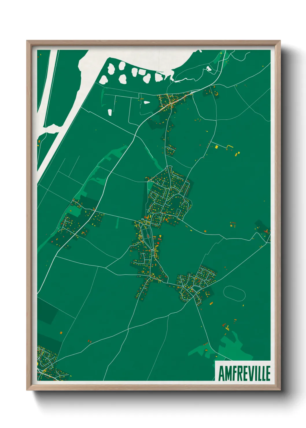 Une affiche de carte sur Amfreville