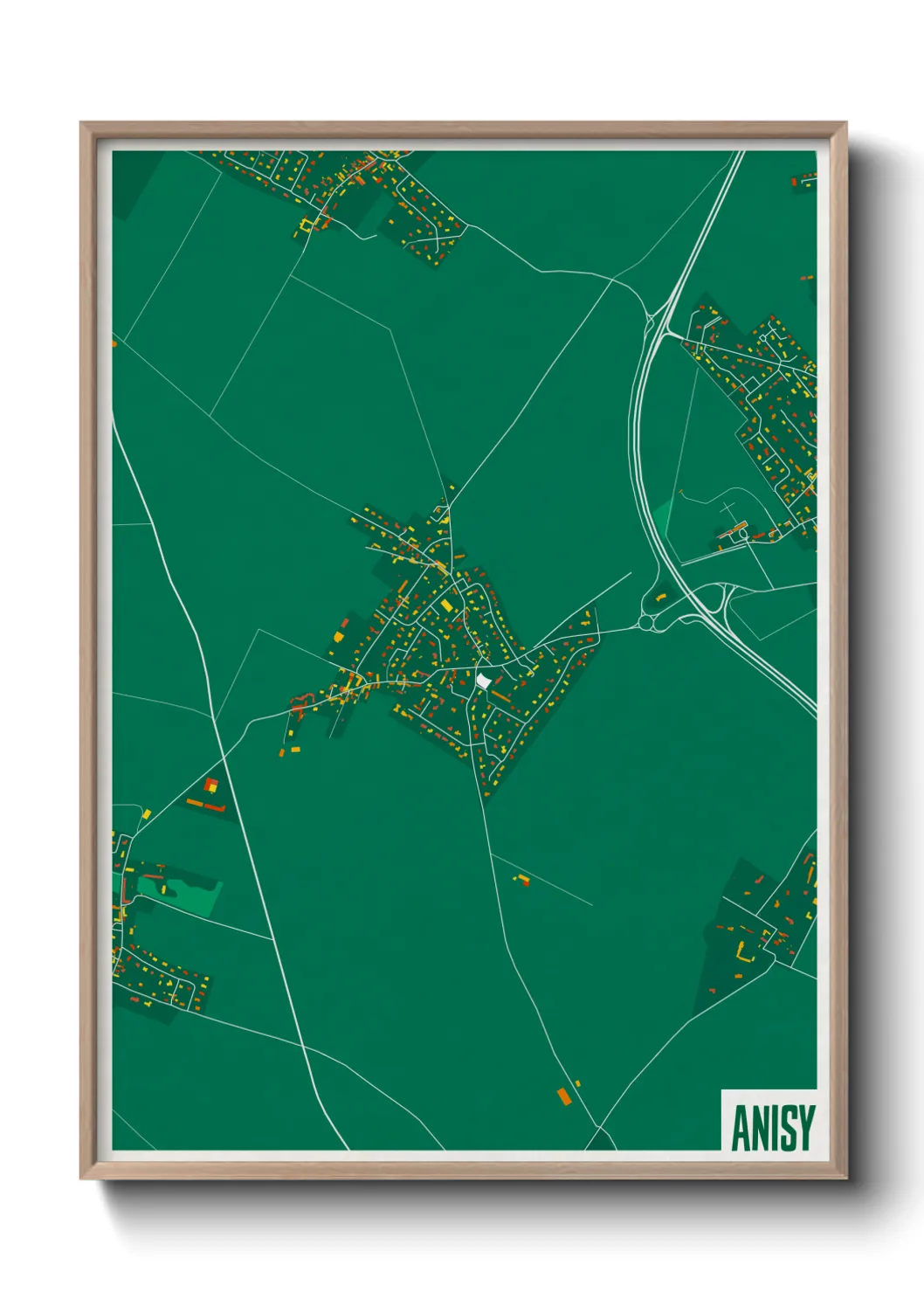 Une affiche de carte sur Anisy