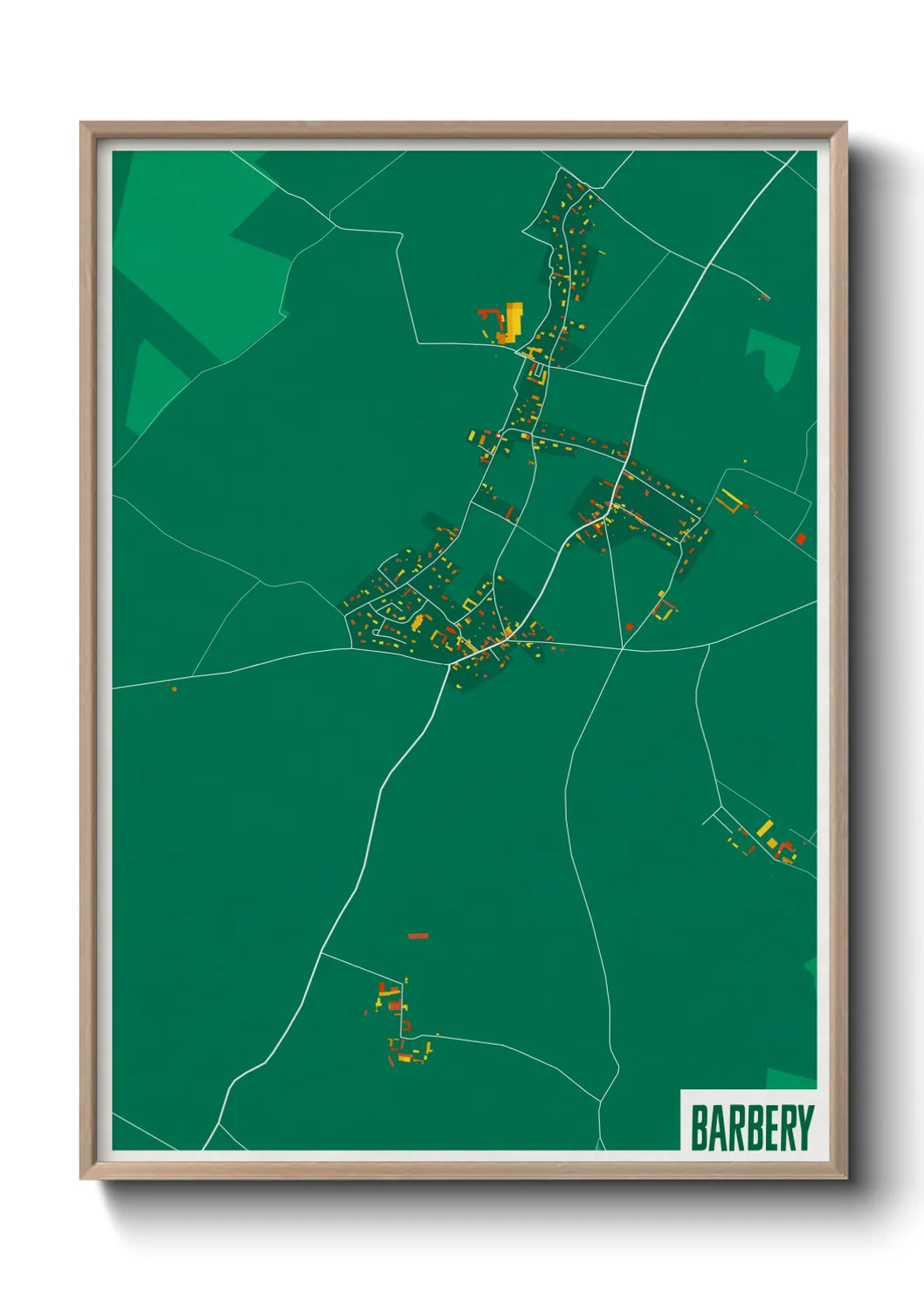 Une affiche de carte sur Barbery