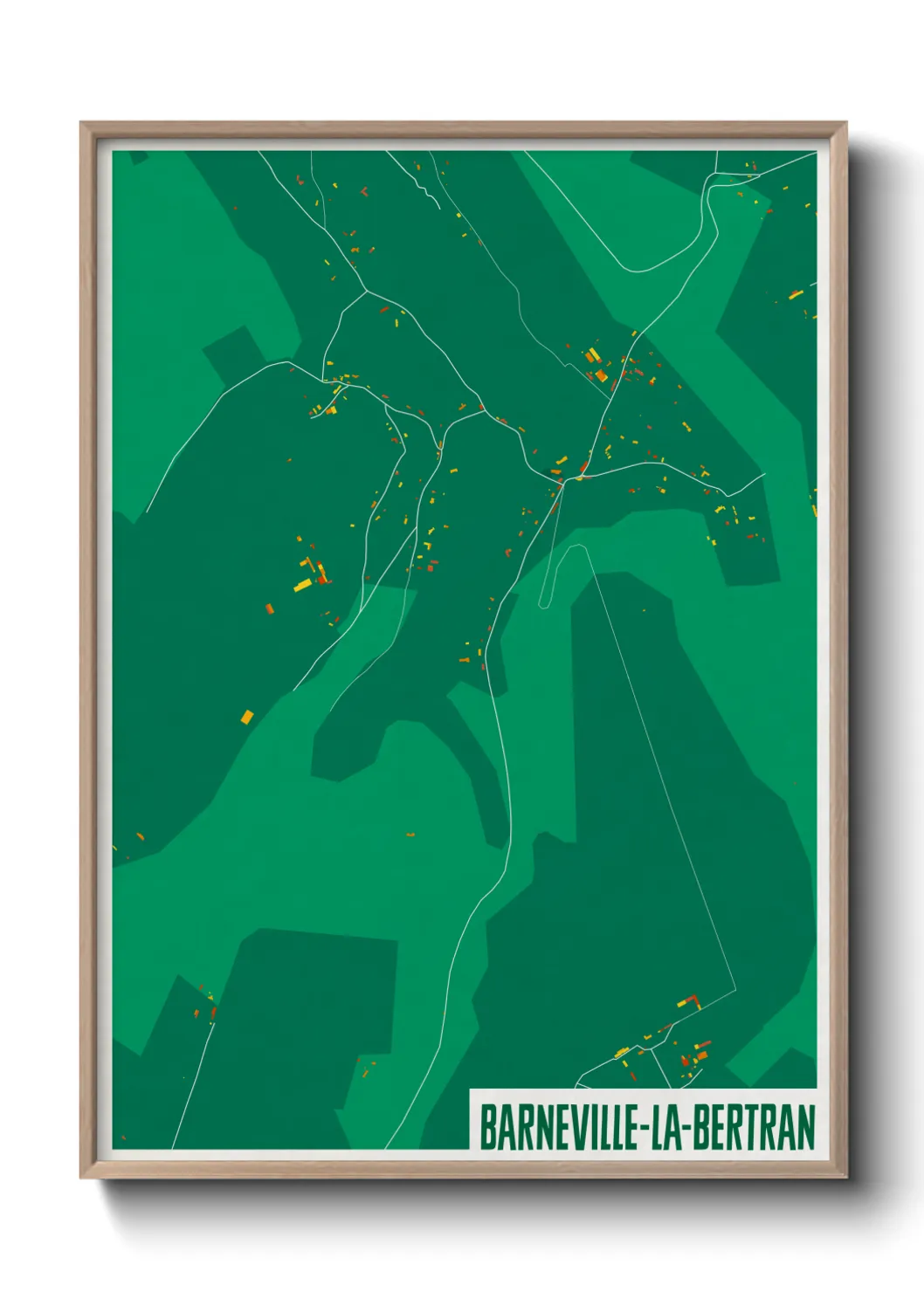 Une affiche de carte sur Barneville-la-Bertran