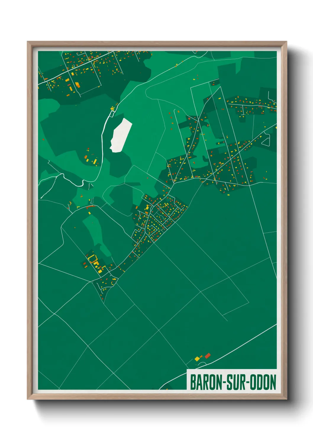 Une affiche de carte sur Baron-sur-Odon