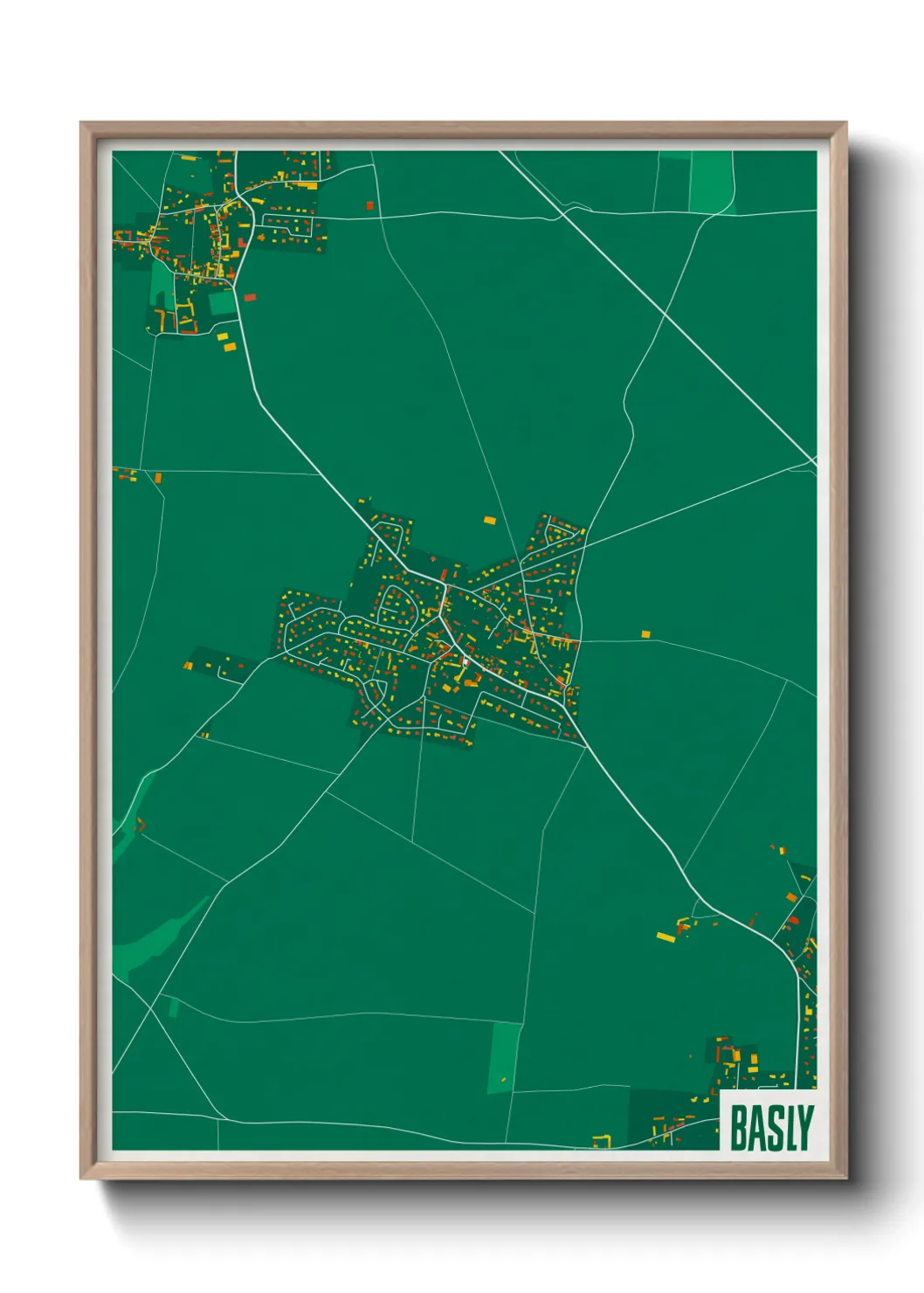 Une affiche de carte sur Basly